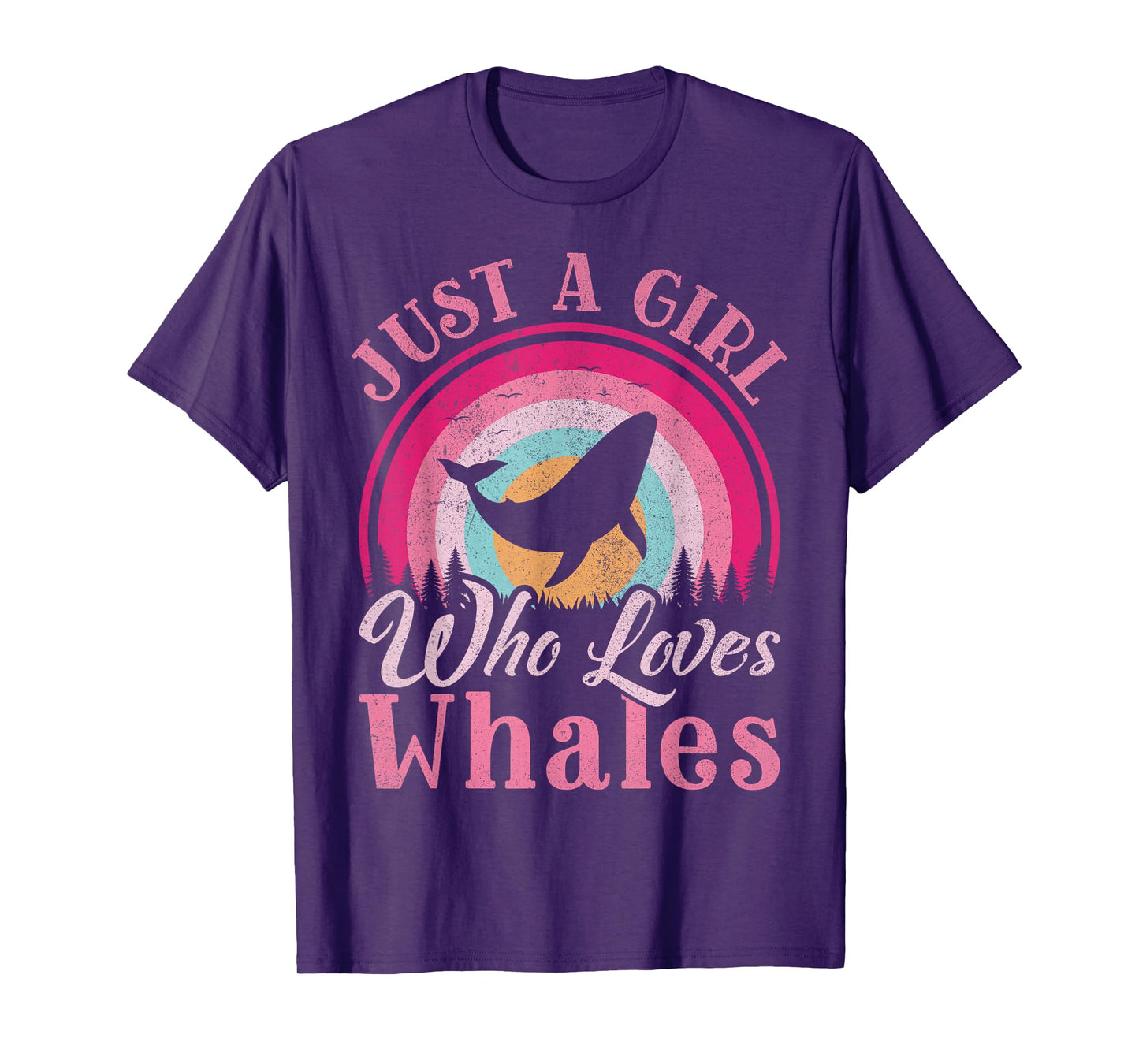 Just A Girl Who Loves Whales Women Girls Vintage Whale T-Shirt