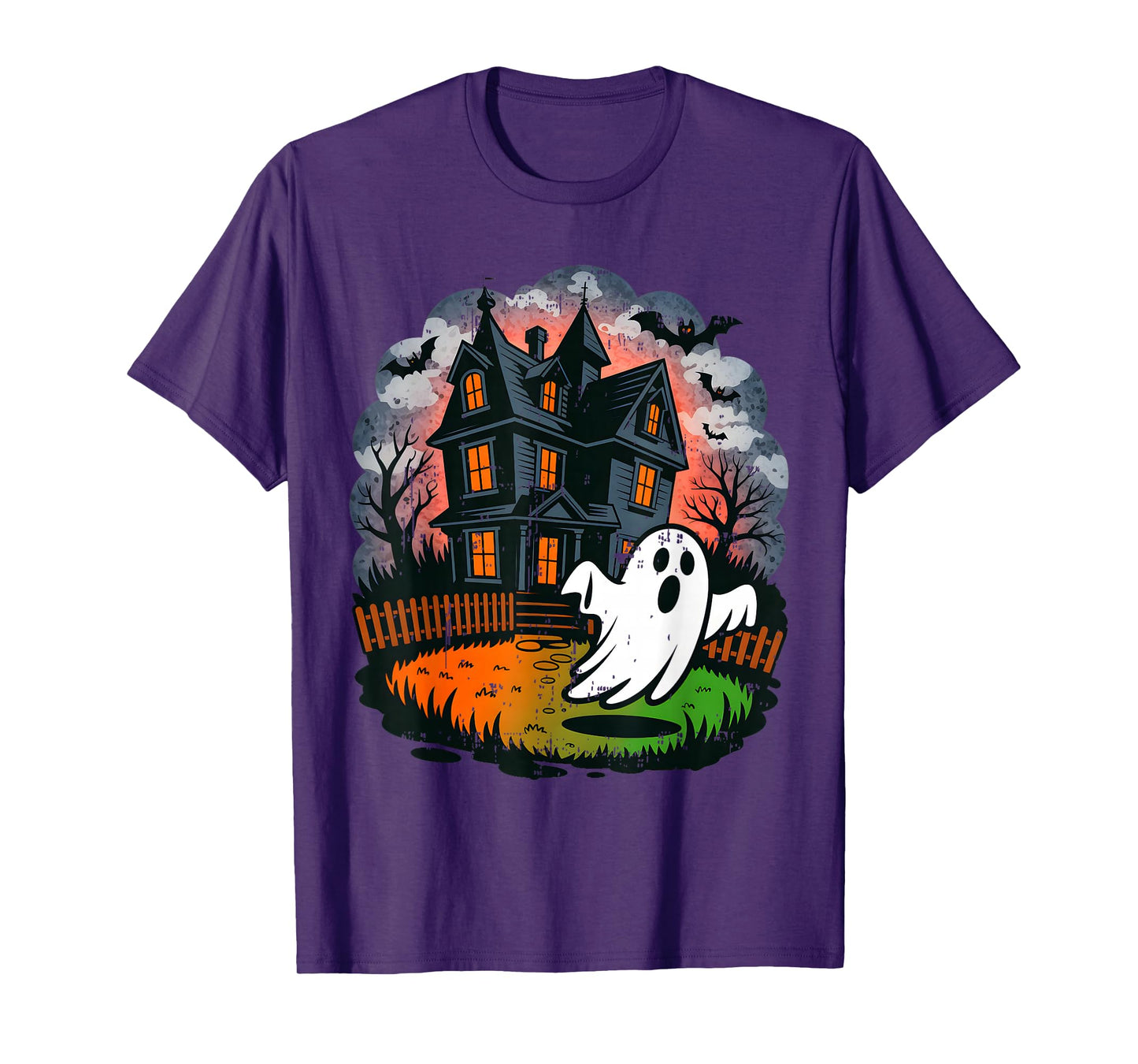 Vintage Ghost Boo Haunted House Halloween Costumes Boy Men T-Shirt