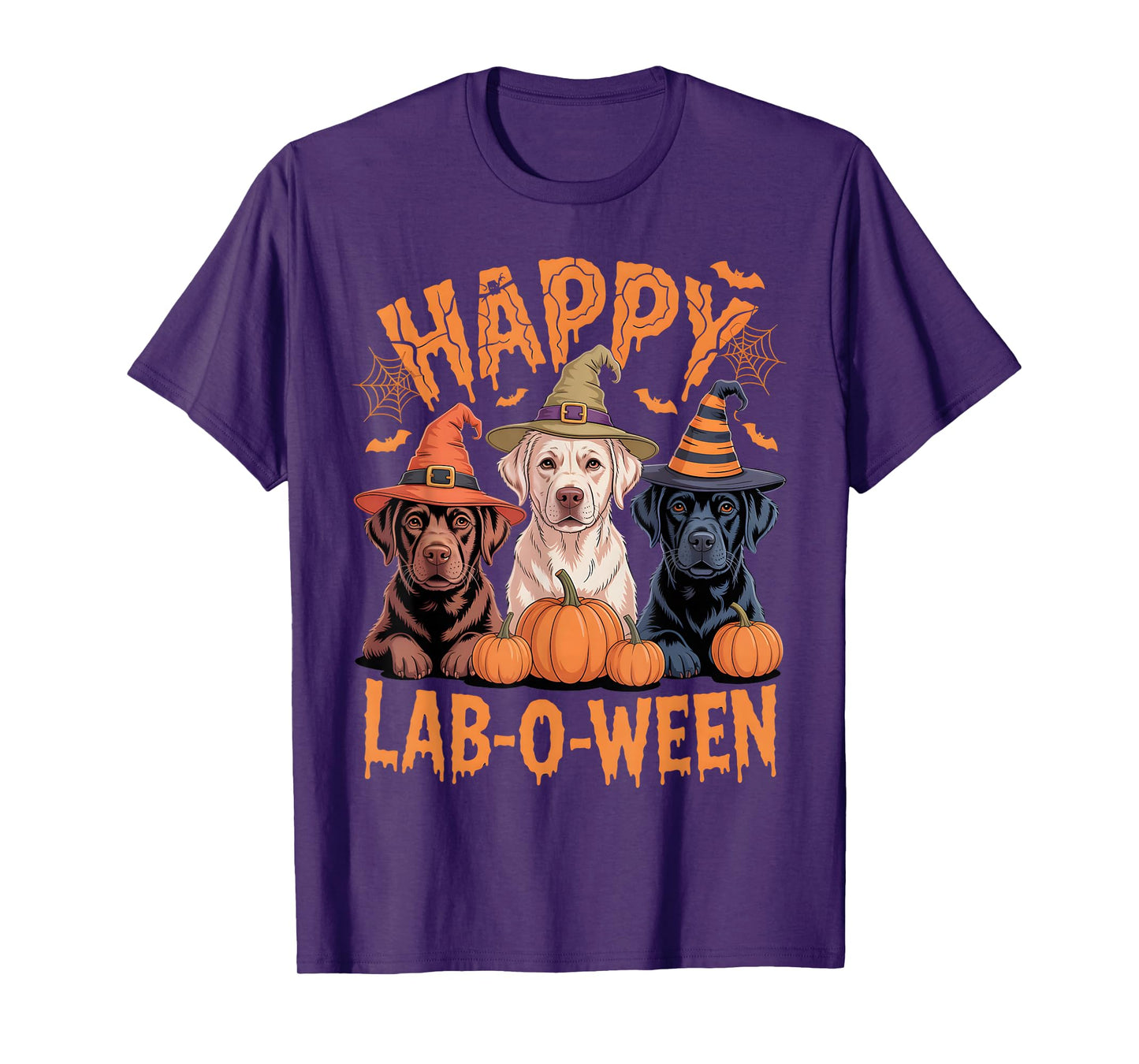 Happy Lab-O-Ween Labrador Dogs Funny Halloween Pumpkin T-Shirt