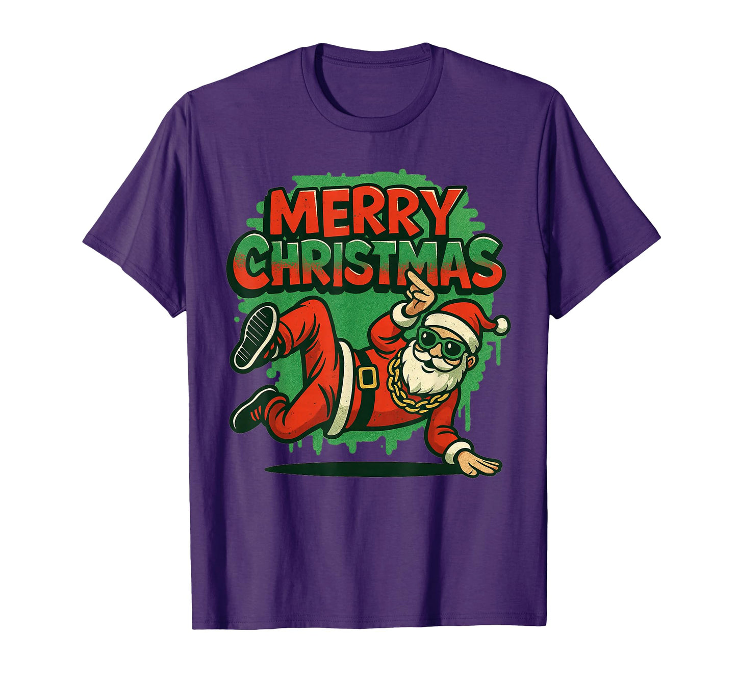 Cool Hip Hop Santa Graffiti Christmas Breakdancer T-Shirt