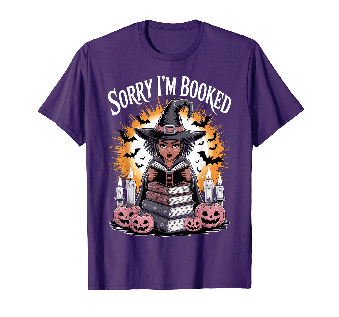 Halloween Book Lover Black Witch Spellbooks Booked Reading T-Shirt
