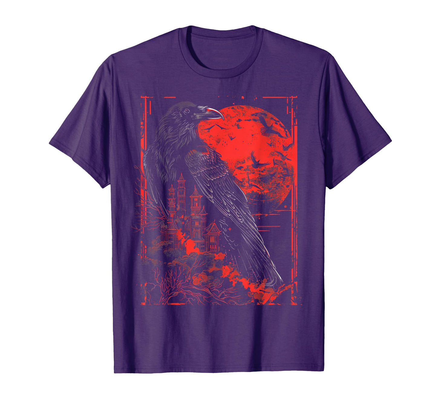 Gothic Art Gothic Tattoo Raven Art Raven Tattoo T-Shirt