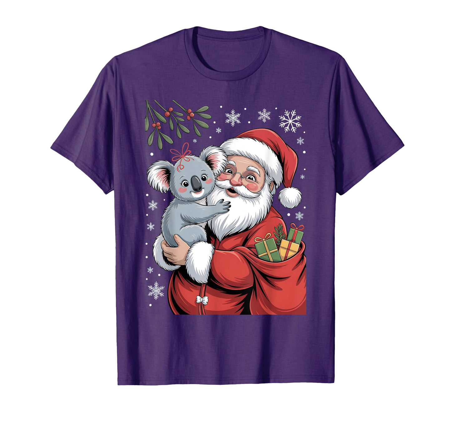 Koala Santa Christmas Holiday Cartoon Funny Santa Kids Gifts T-Shirt