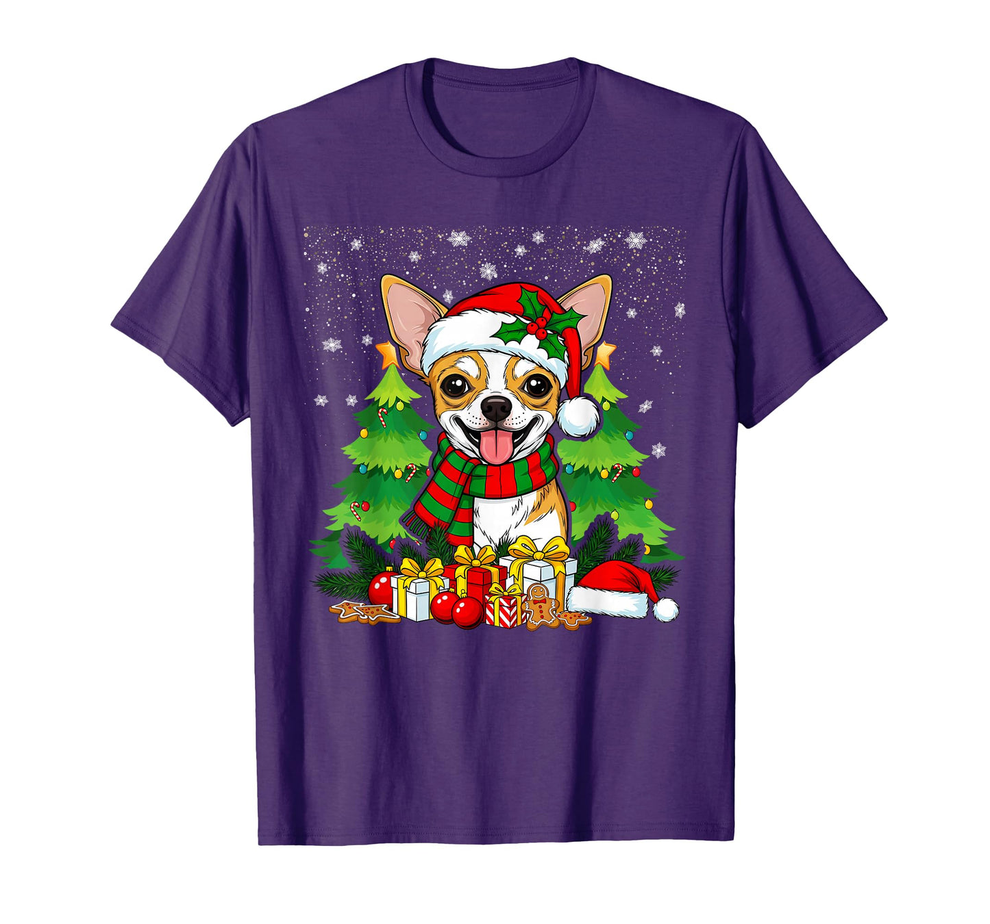 Chihuahua Christmas Style Santa Hat T-Shirt