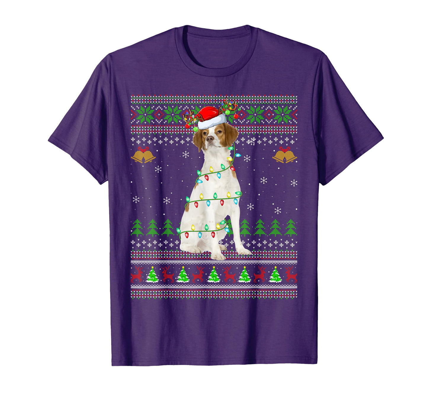 Brittany Spaniel Dog Ugly Christmas Sweaters Holiday Xmas T-Shirt