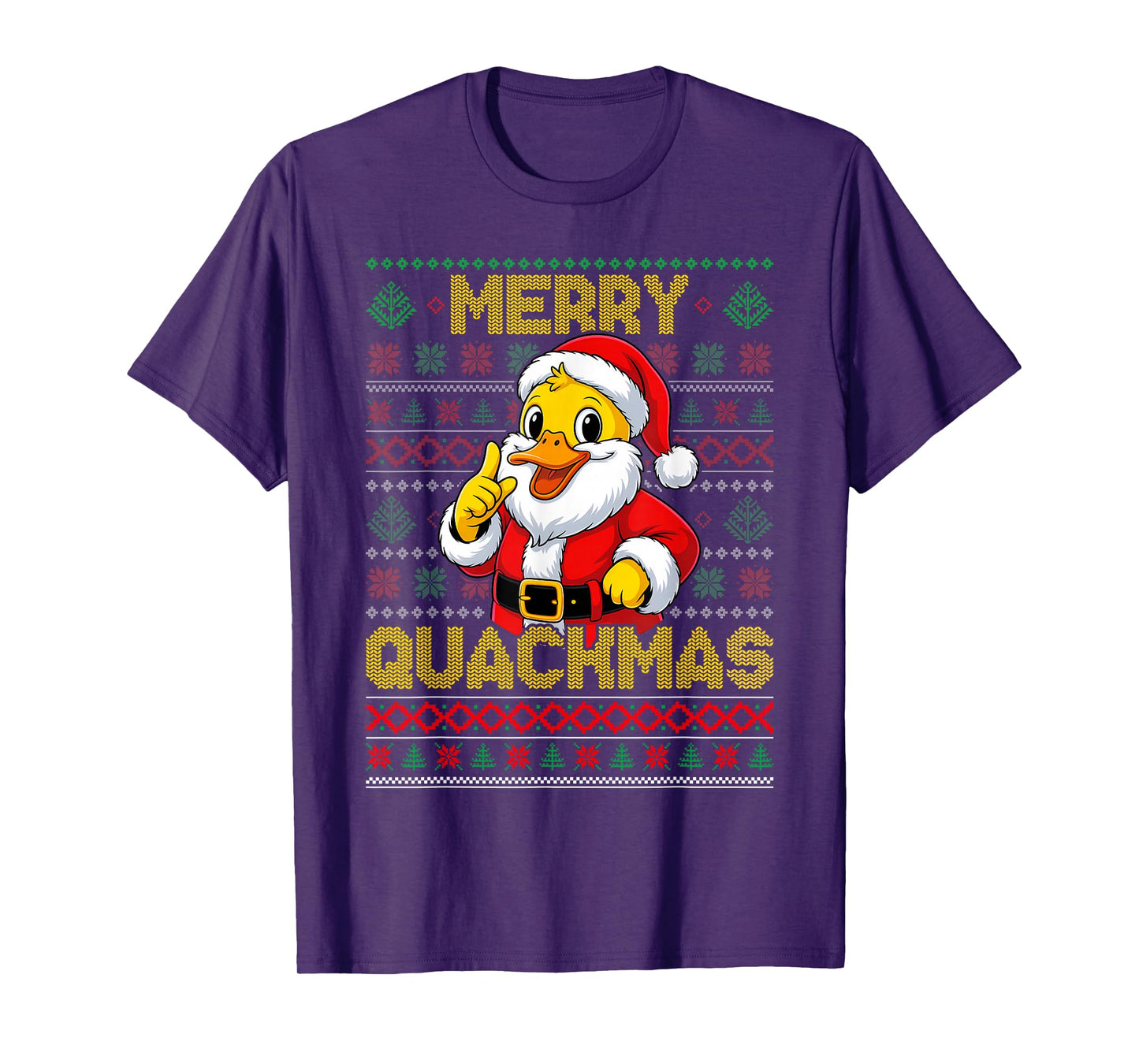 Merry Quackmas Christmas Duck Santa Claus Meme T-Shirt