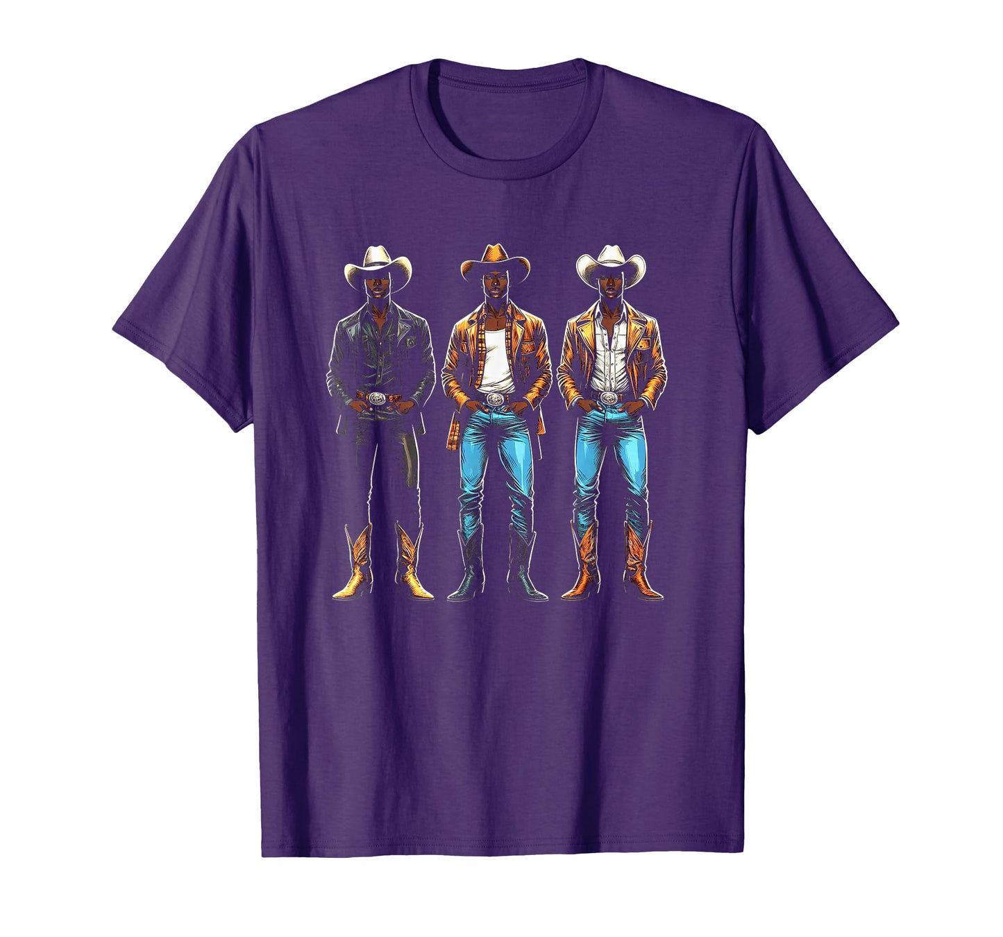 Black Cowboy Western Rodeo Melanin Black History Texas Men T-Shirt