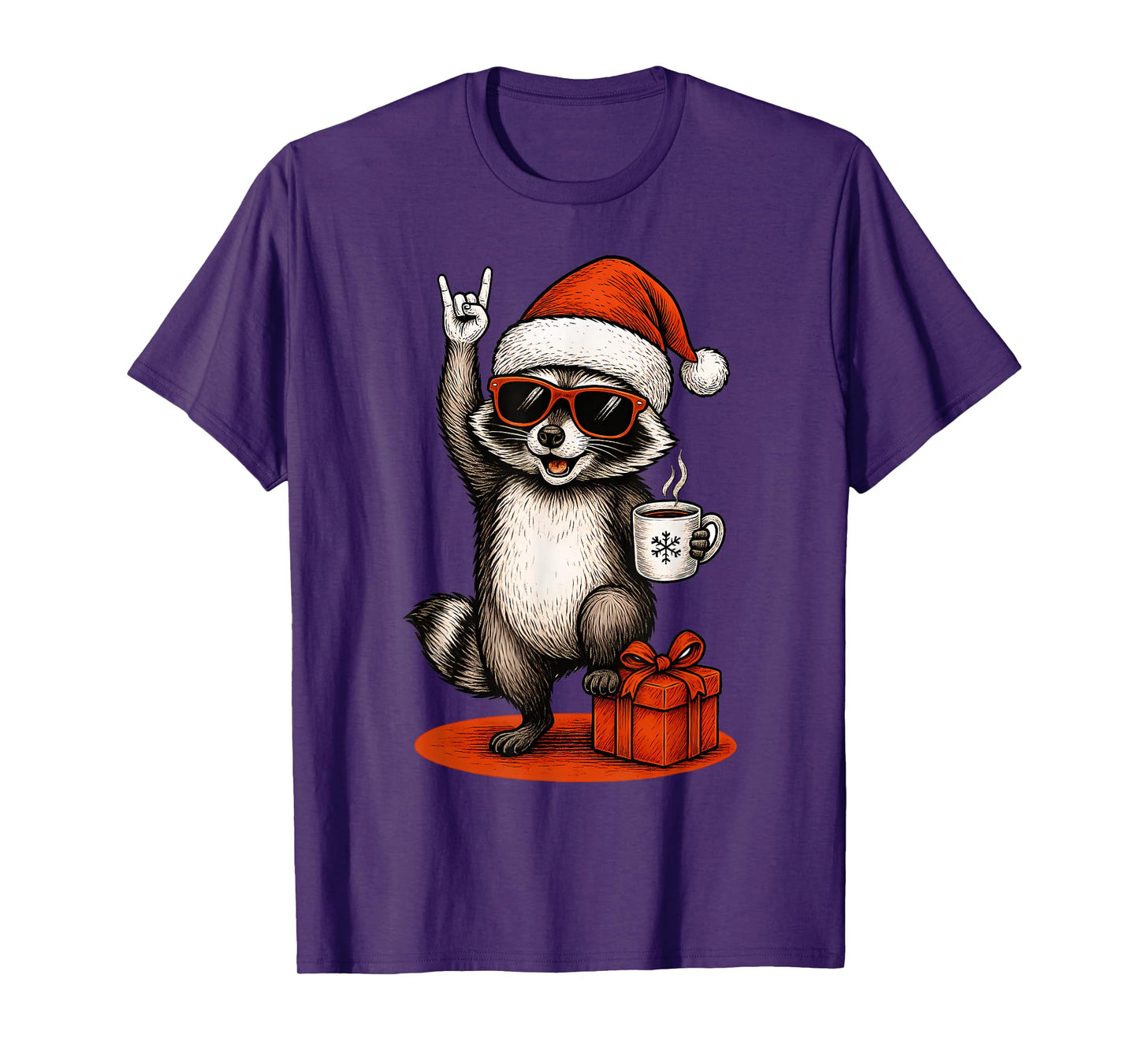 Cute Raccoon Christmas Funny Racoon T-Shirt