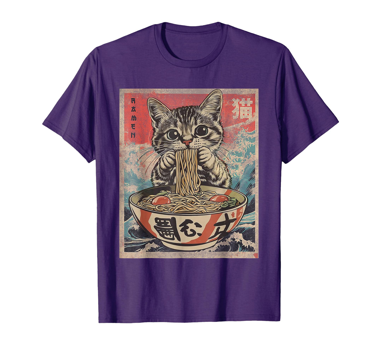 Funny Cat Ramen Noodles Kawaii Anime Manga Japanese Food T-Shirt