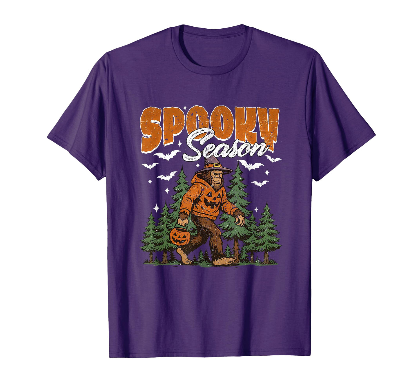 Spooky Season with Bigfoot Funny Sasquatch Halloween Autumn T-Shirt