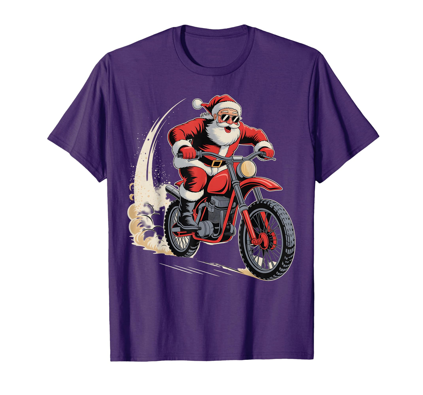 Dirt Bike Christmas Santa Motocross Biker Funny Xmas Boys T-Shirt