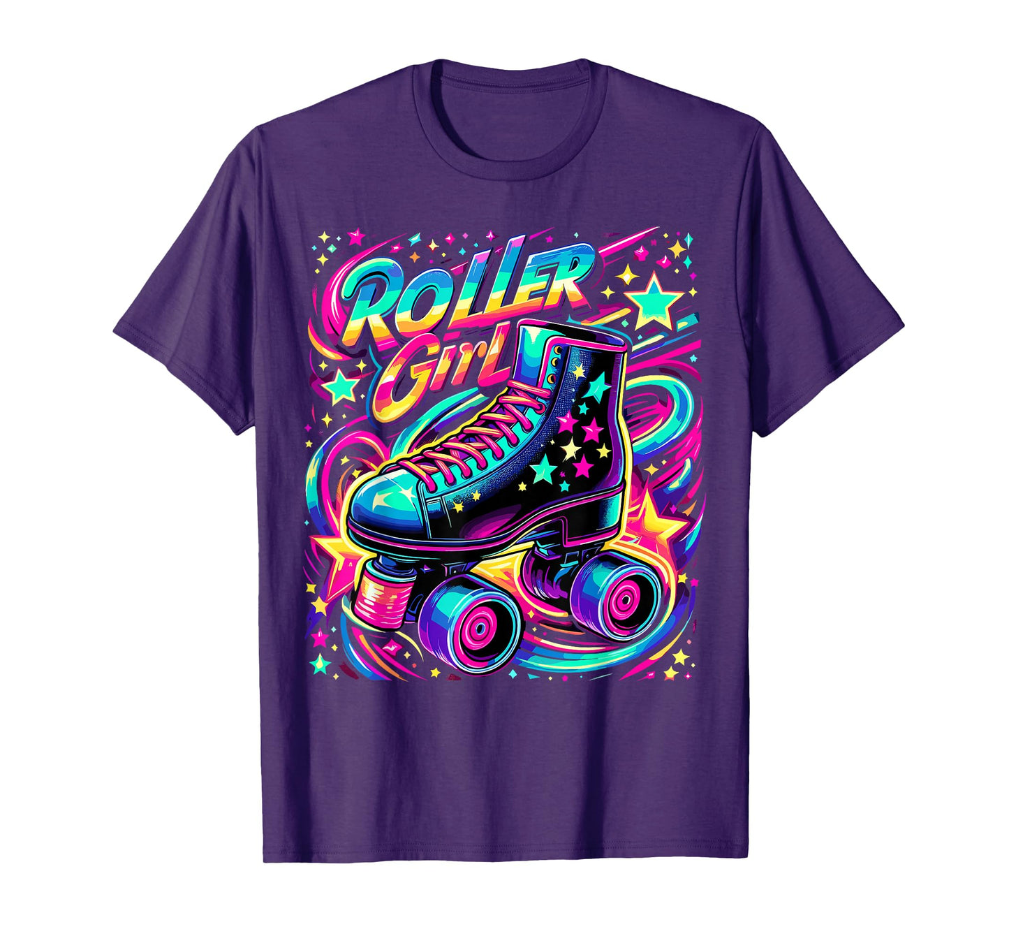 Roller Girl Skater 90s 80s Skating Vintage Skates T-Shirt