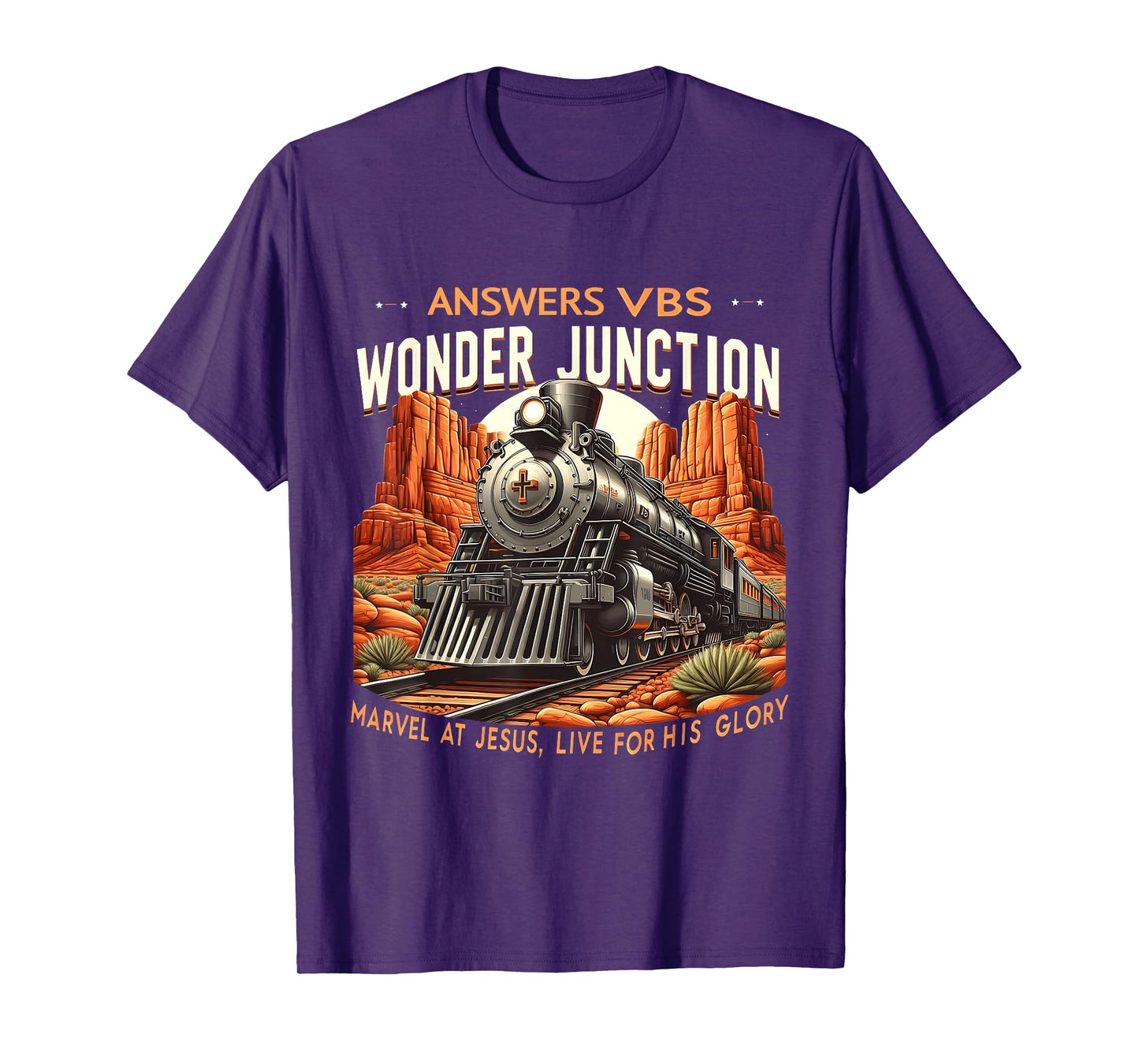 Vintage Answers VBS Wonder Junction Christian Train Theme T-Shirt