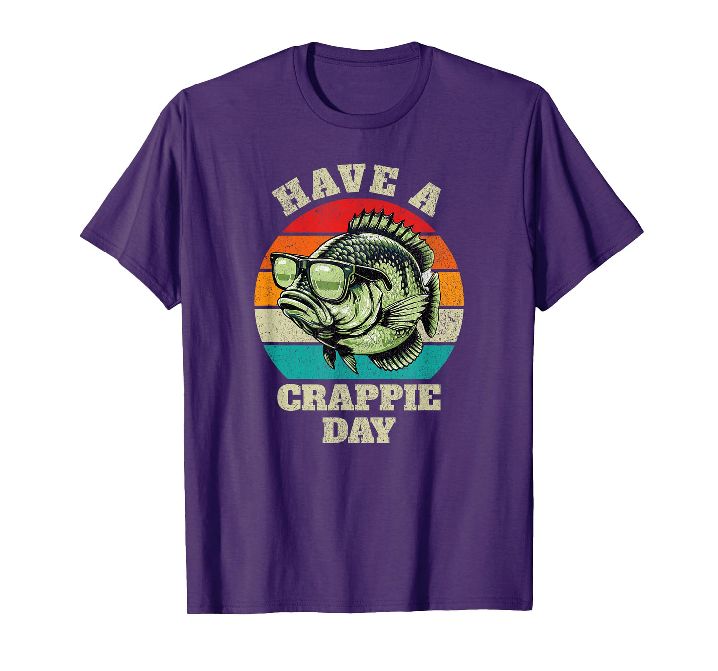 Funny Have A Crappie Day Retro Fishing Sarcastic Dad Mens T-Shirt