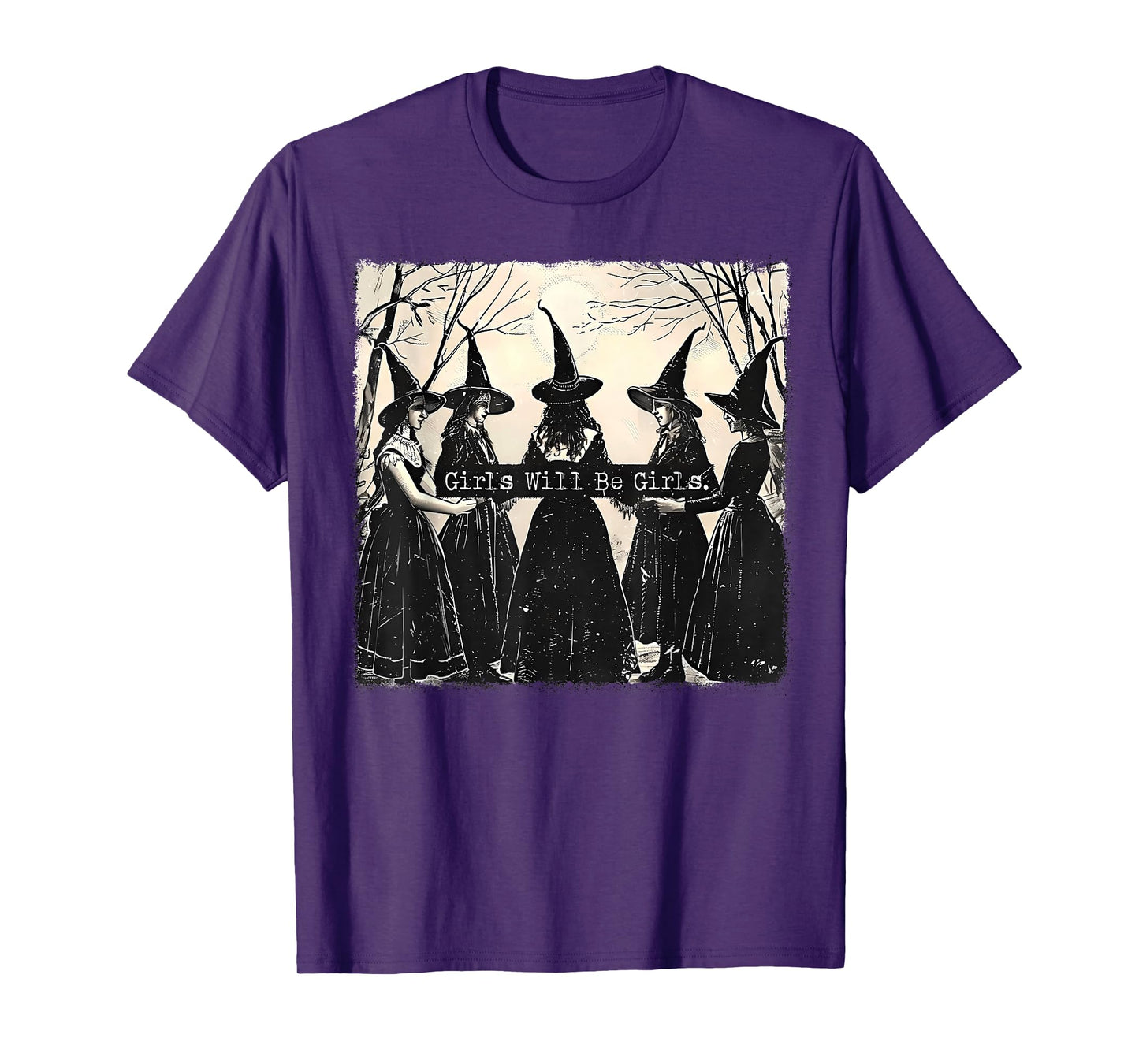 Halloween Spooky Witch Girl Will Be Girls Feminist Women T-Shirt