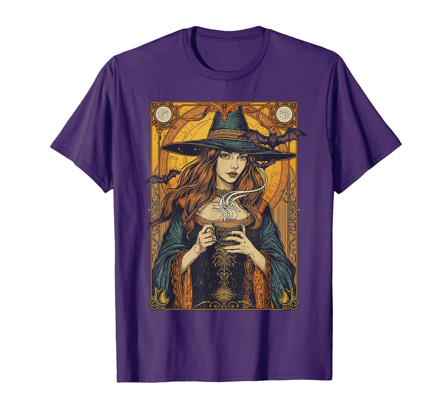 Vintage Halloween Witch Pumpkin Spice Latte Syrup Creamer T-Shirt
