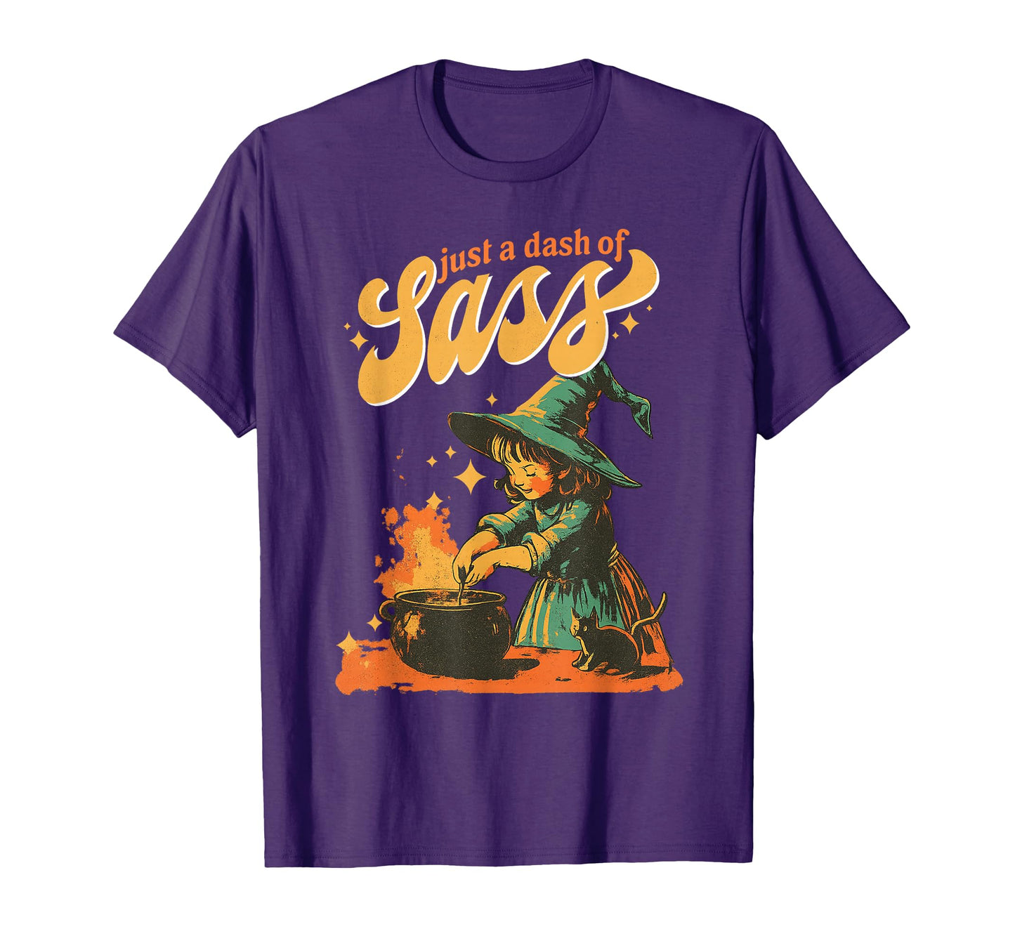 Vintage Witch Just A Dash of Sass Halloween Funny T-Shirt