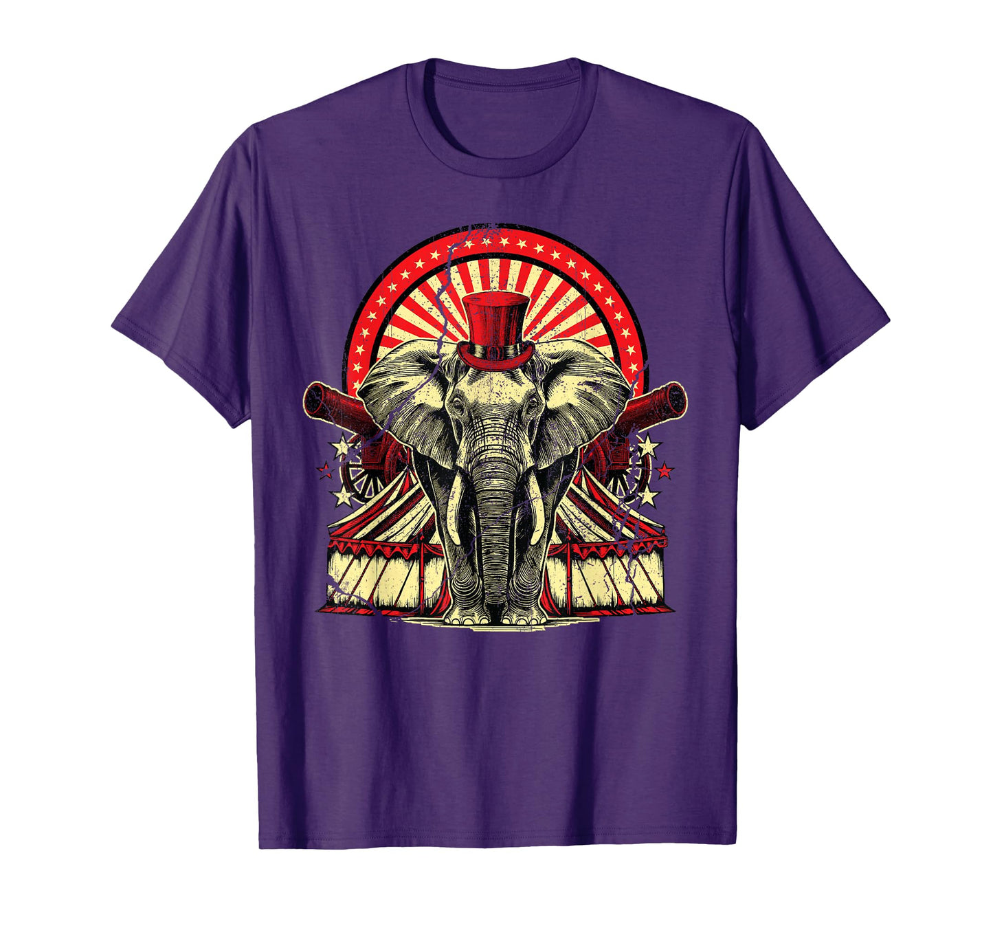 Vintage Circus Elephant Carnival Staff Themed Birthday Retro T-Shirt
