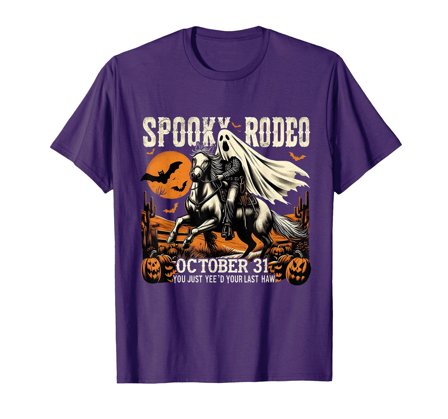 Ghost Cowboy Halloween Western Vintage Design T-Shirt