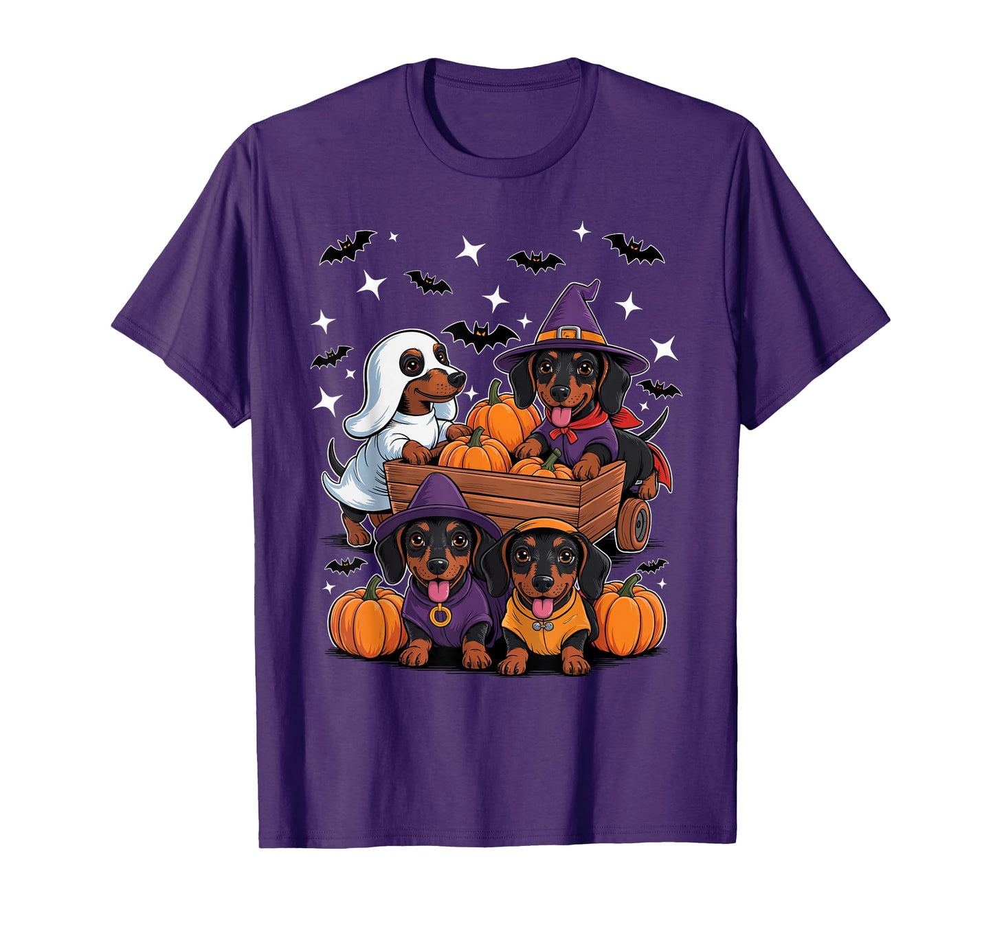 Weiner Dog Witch Happy Halloweenie Cute Halloween Dachshund T-Shirt