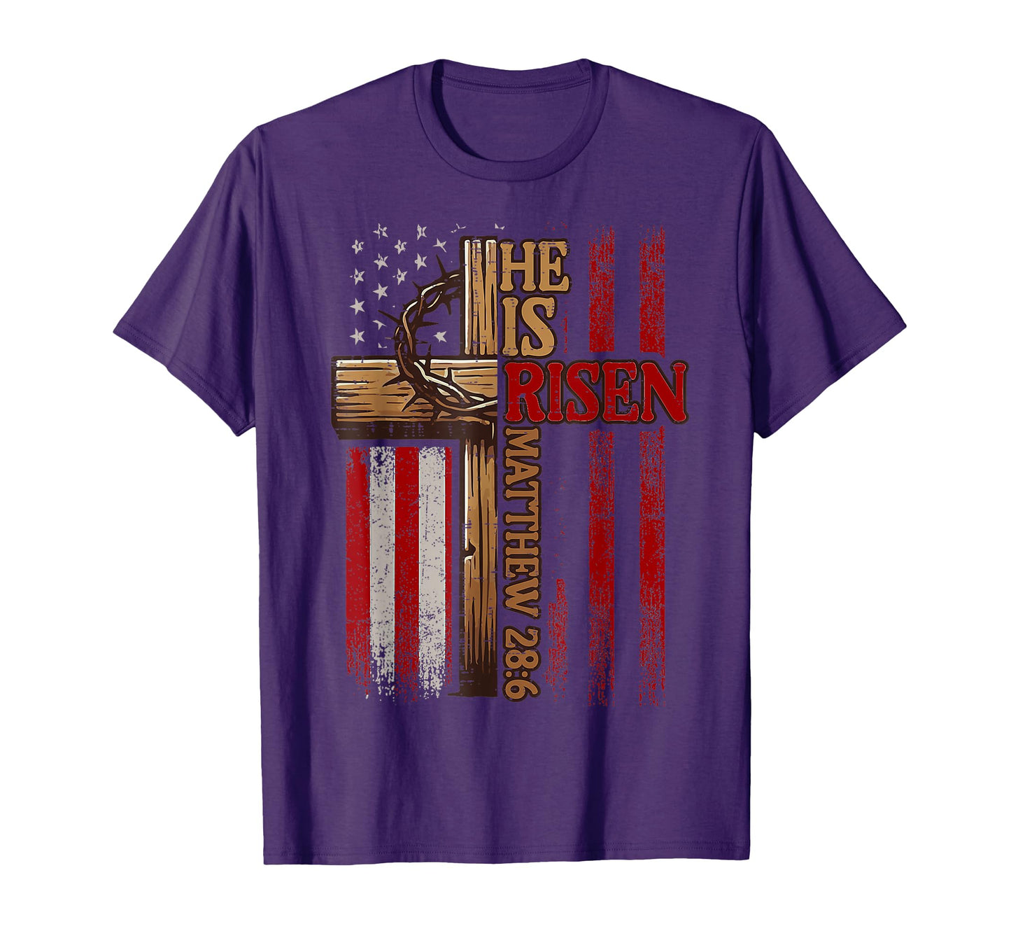 Easter Cross He Is Risen Jesus Christian Men Women Kid Youth T-Shirt