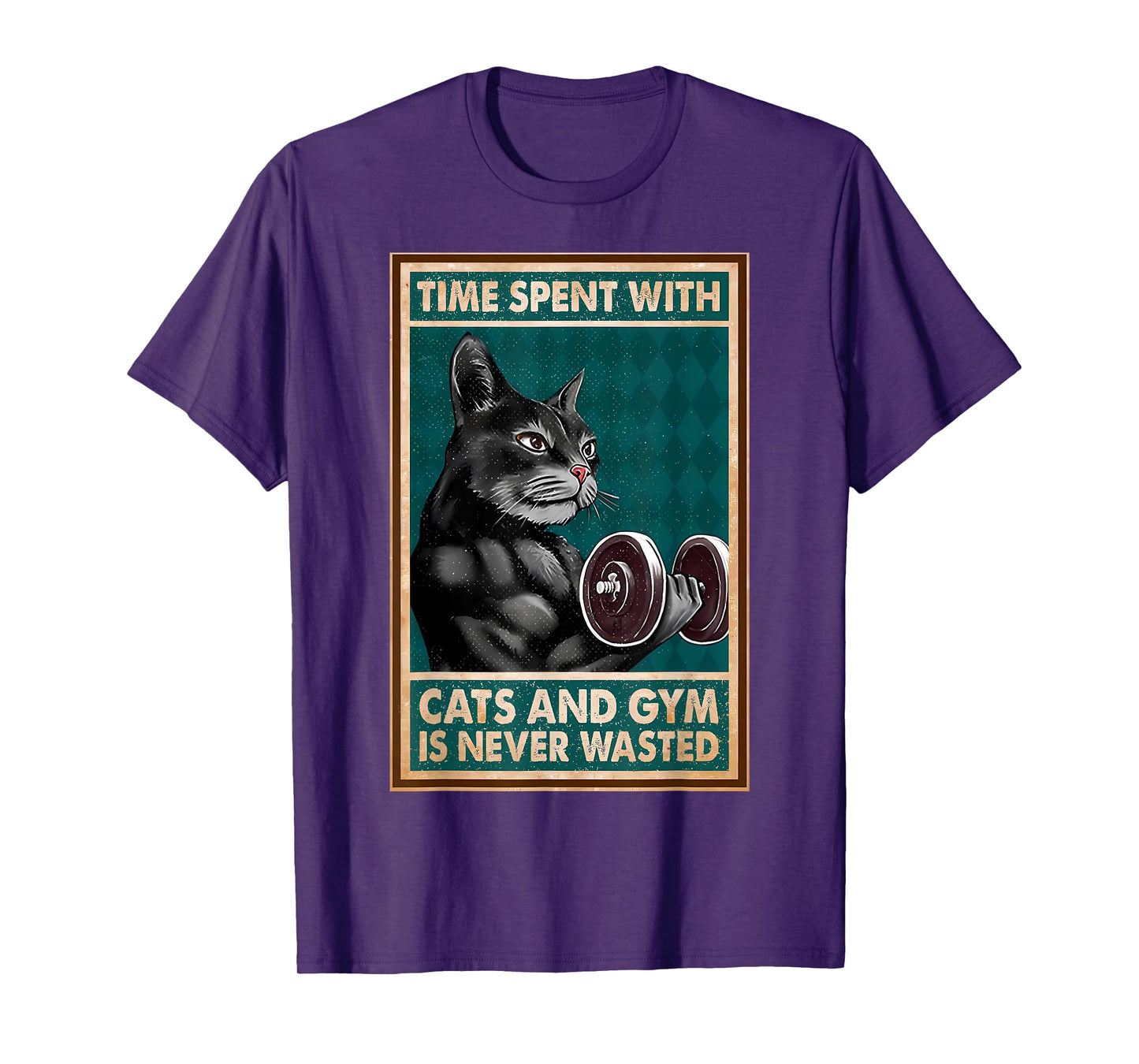 Time Spent With Cats And Gym Is Never Workout Bodybuilding T-Shirt