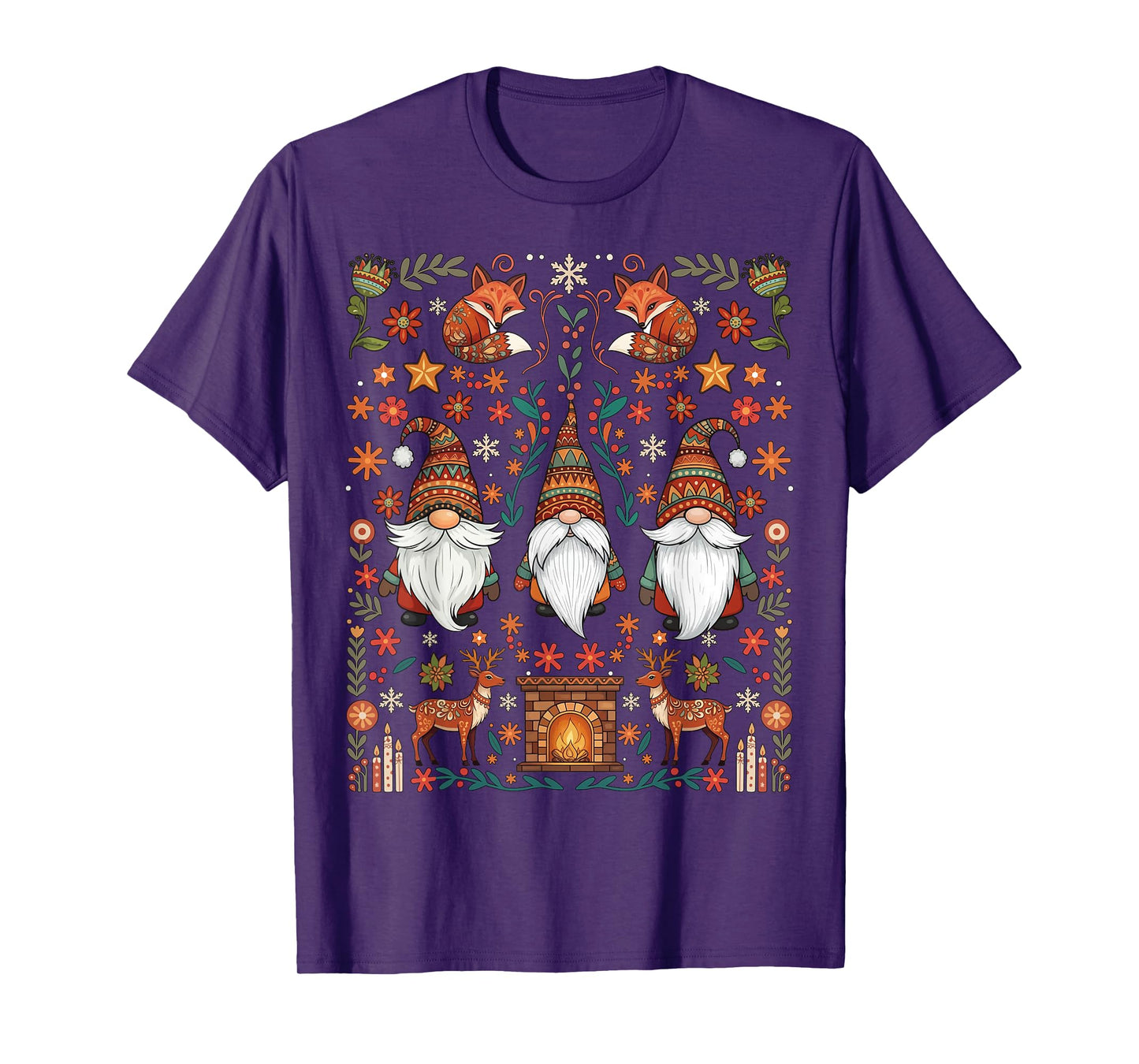 Gnomes Nordic Hygge Folk Art Scandinavian Christmas T-Shirt
