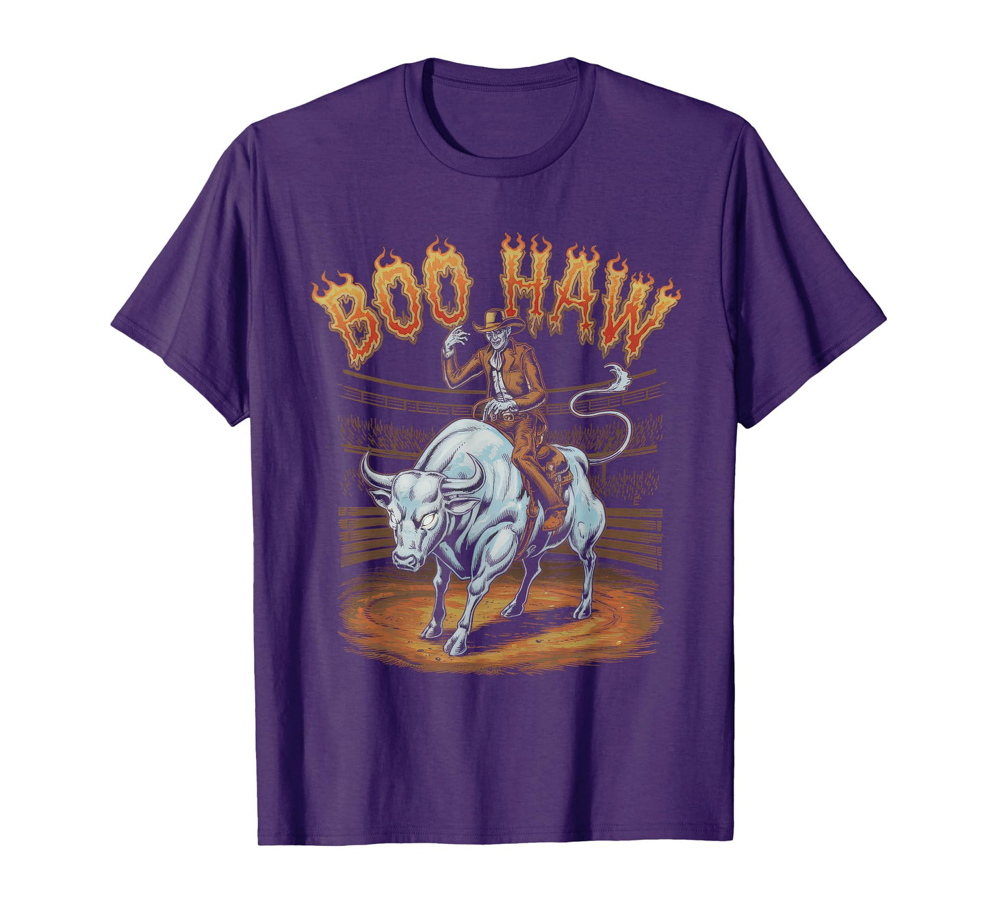 Halloween Costume Boo Haw Witch Skeleton Scary Rodeo Western T-Shirt