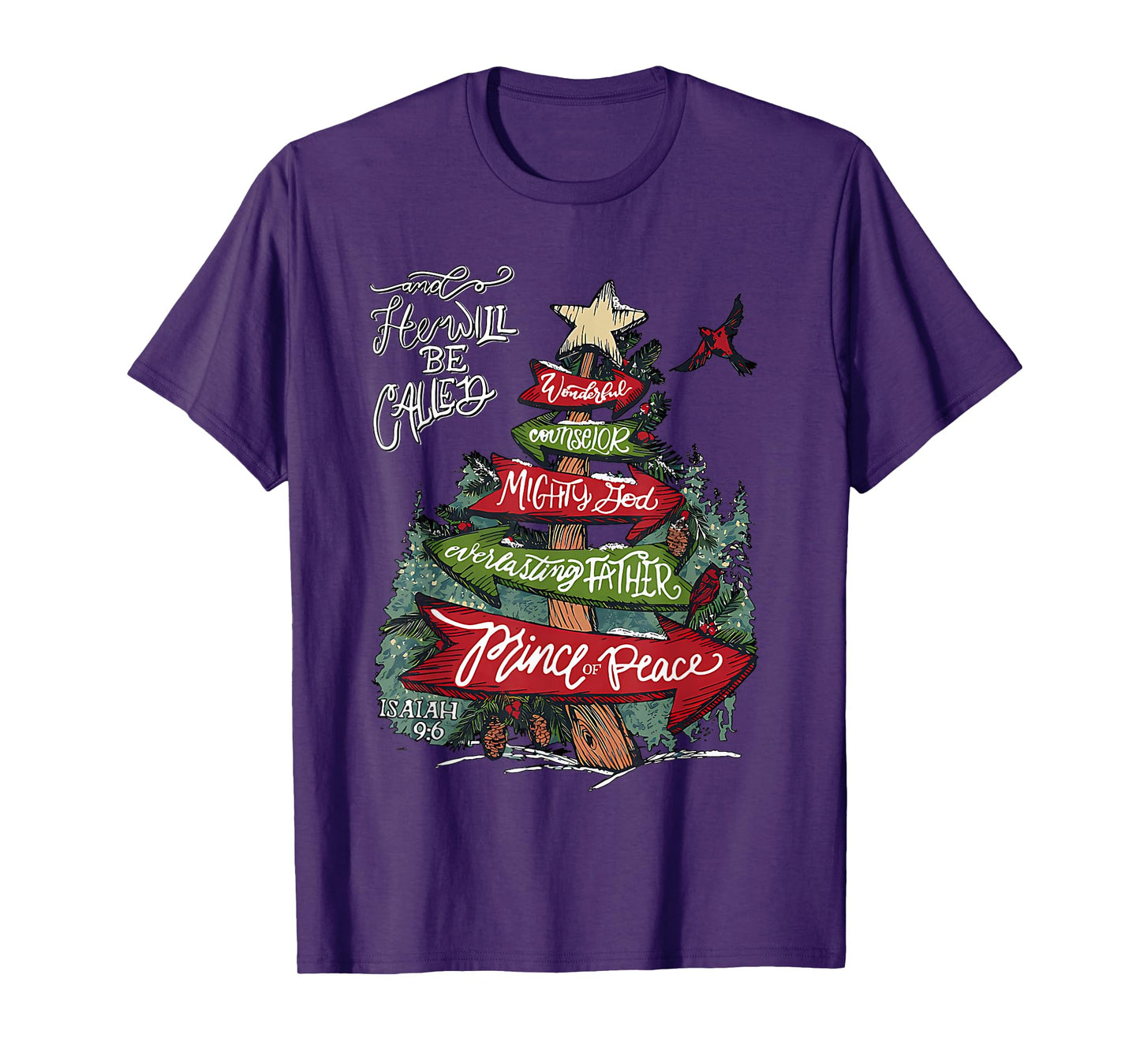 Isaiah 9:6 And He Will Be Called Jesus Christmas Christian T-Shirt