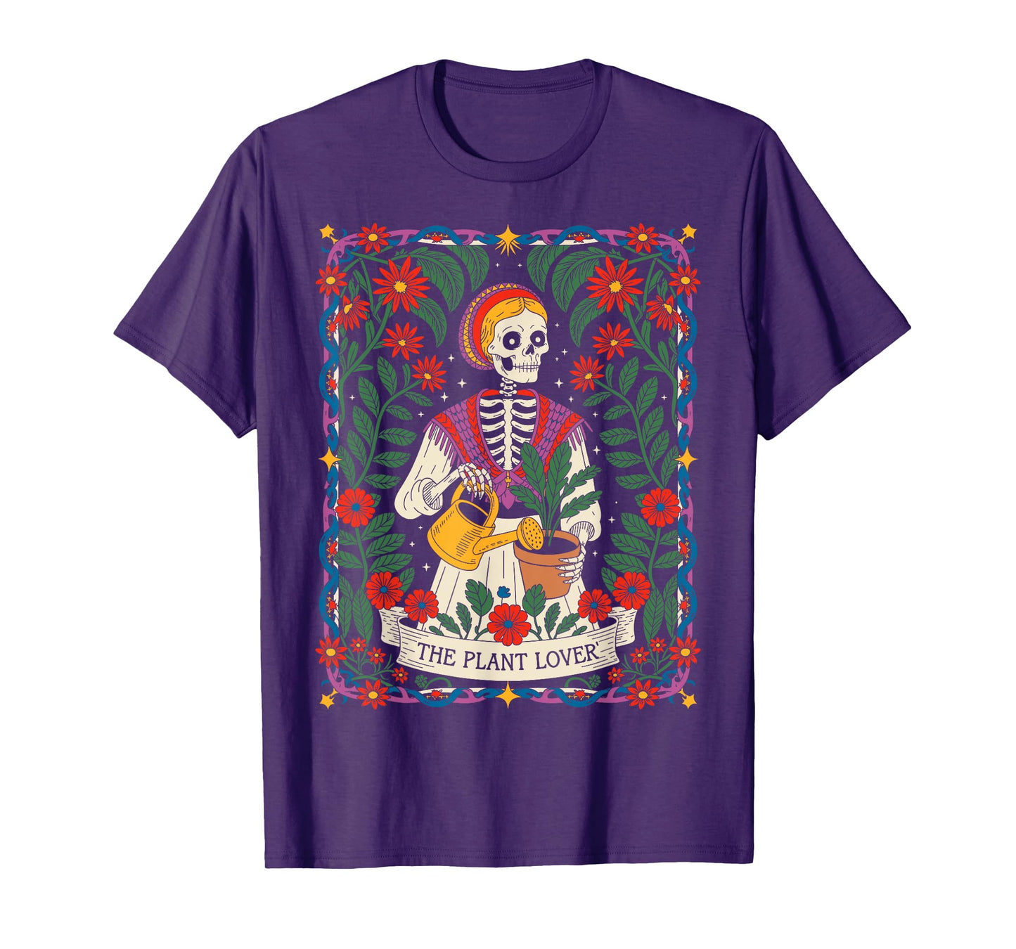 The Plant Lover Skeleton Gardener Funny Botanical Gifts T-Shirt