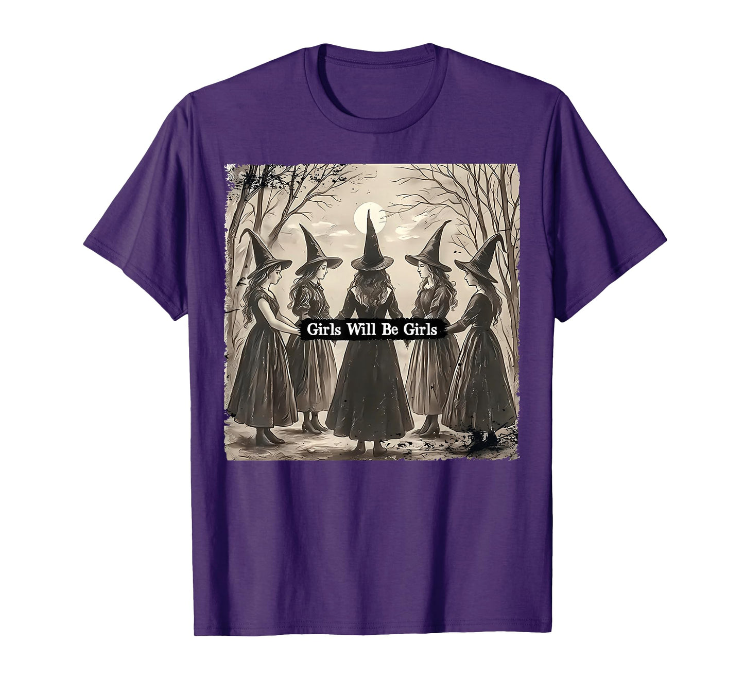 Halloween Spooky Witch Girl Will Be Girls Feminist Women T-Shirt