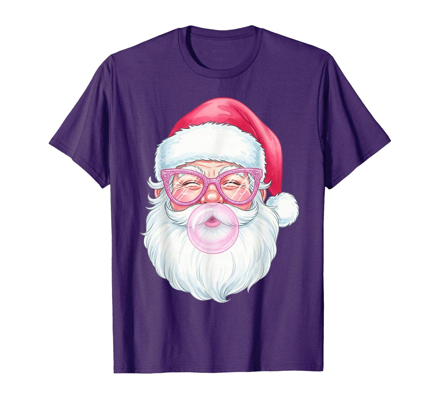 Vintage Retro Santa Christmas Bubble Gum Pink Sunglasses Kid T-Shirt
