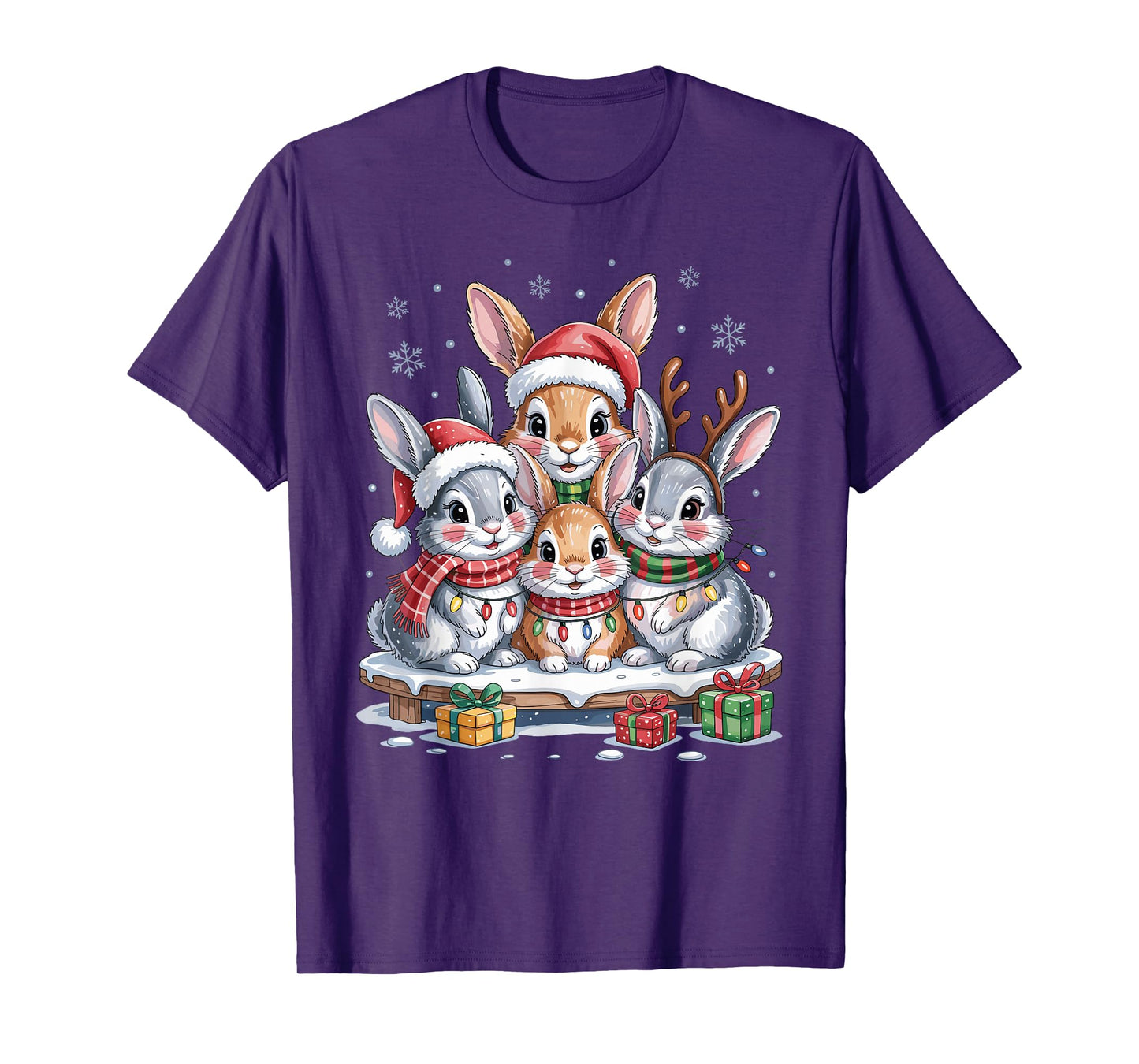 Rabbit Christmas Cute Pet Lovers Funny Holiday Pajamas T-Shirt