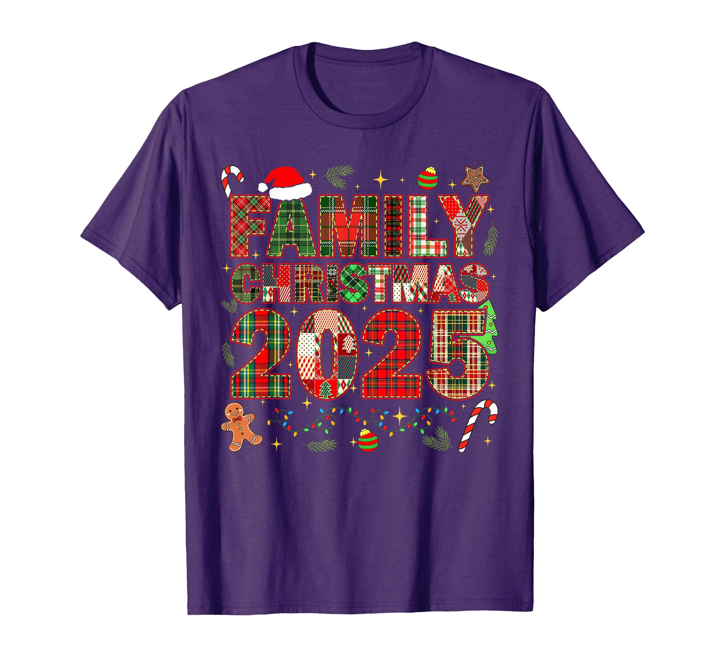 Patchwork Family Christmas 2025 Matching Holiday Pajamas T-Shirt