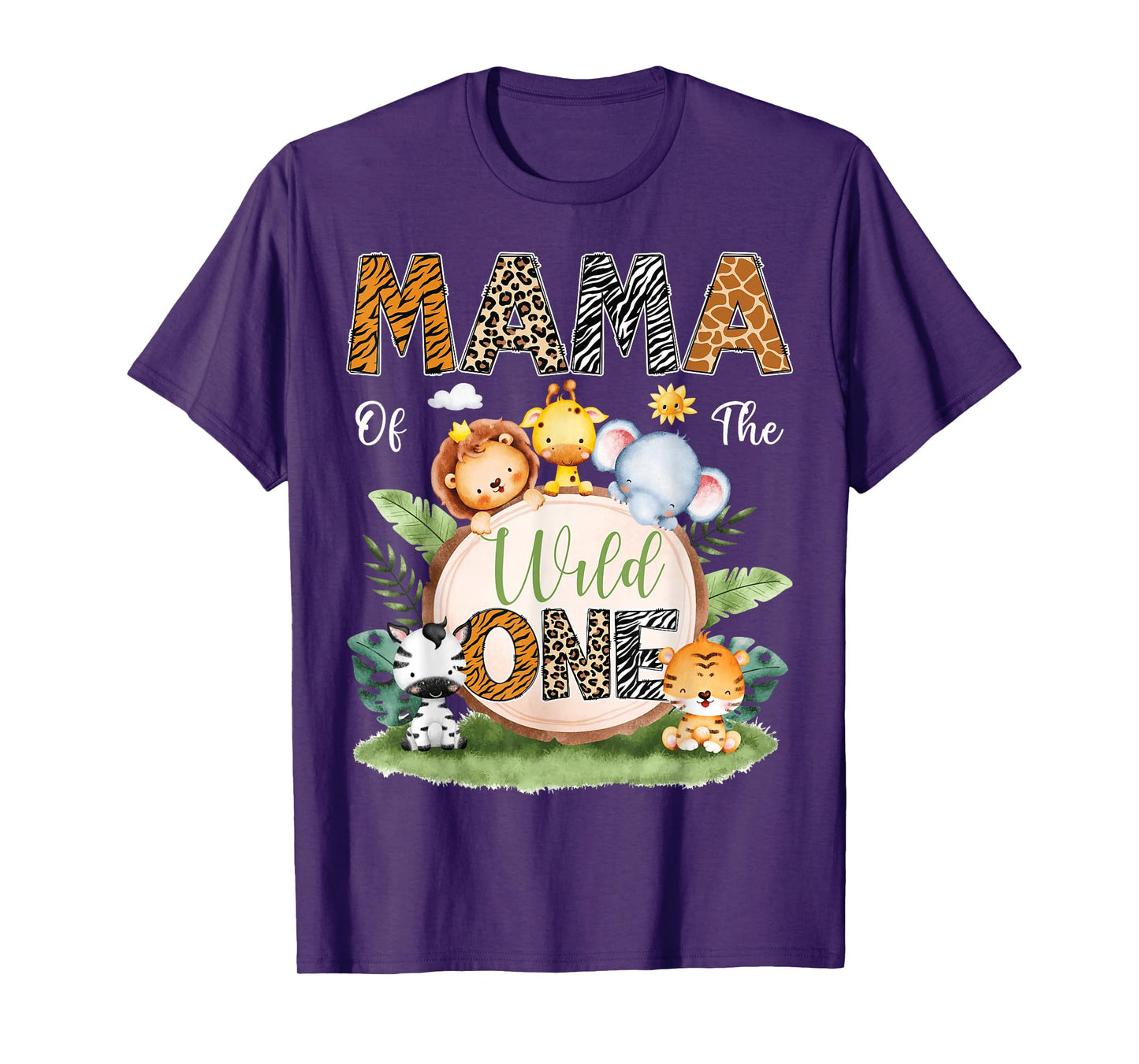 Mama Of The Wild One 1St Birthday Kids Safari Jungle T-Shirt