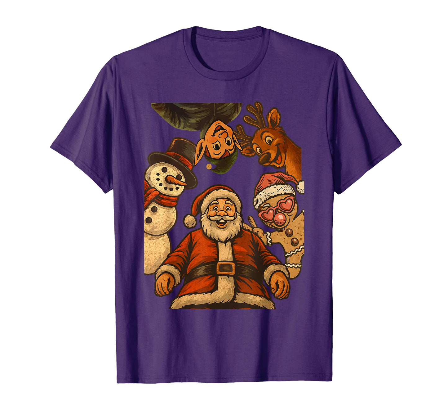Santa Squad Elf Reindeer Gingerbread Snowman Christmas Xmas T-Shirt