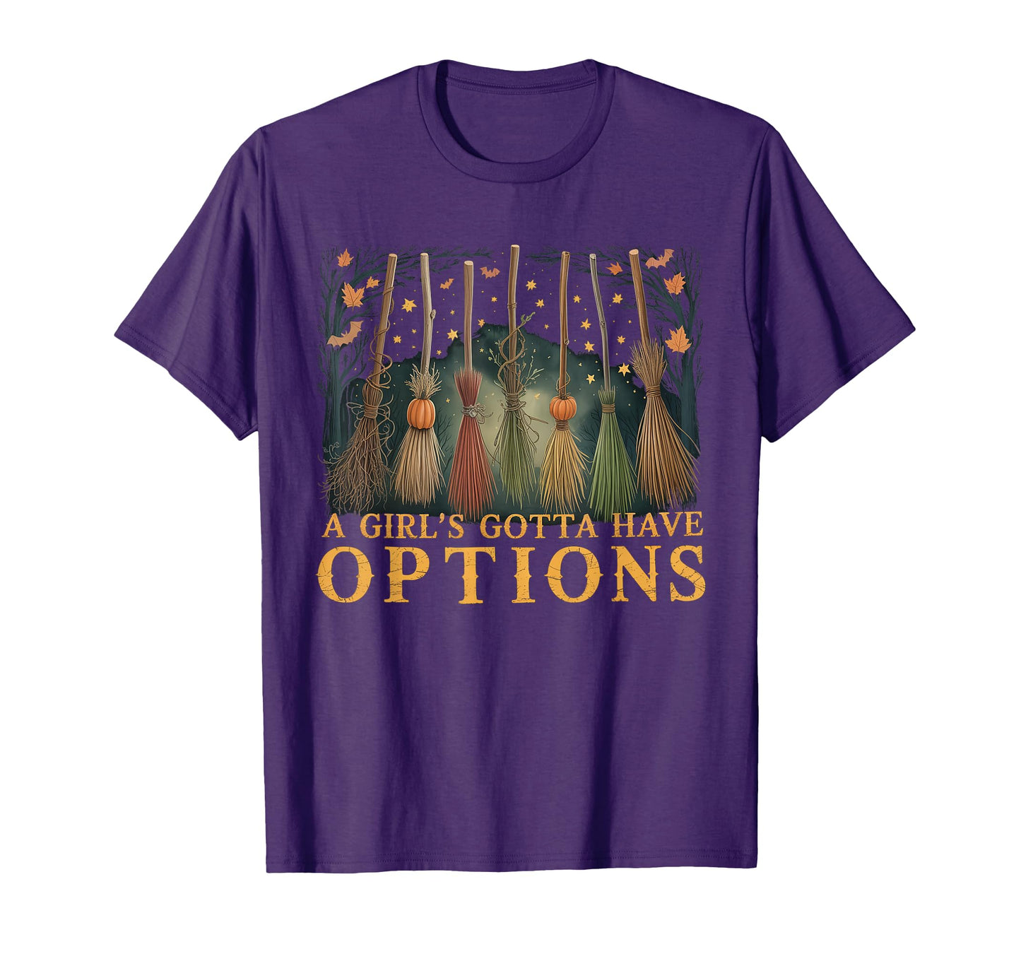 Retro a Girl’s Gotta Have Options Spooky Witches Halloween T-Shirt