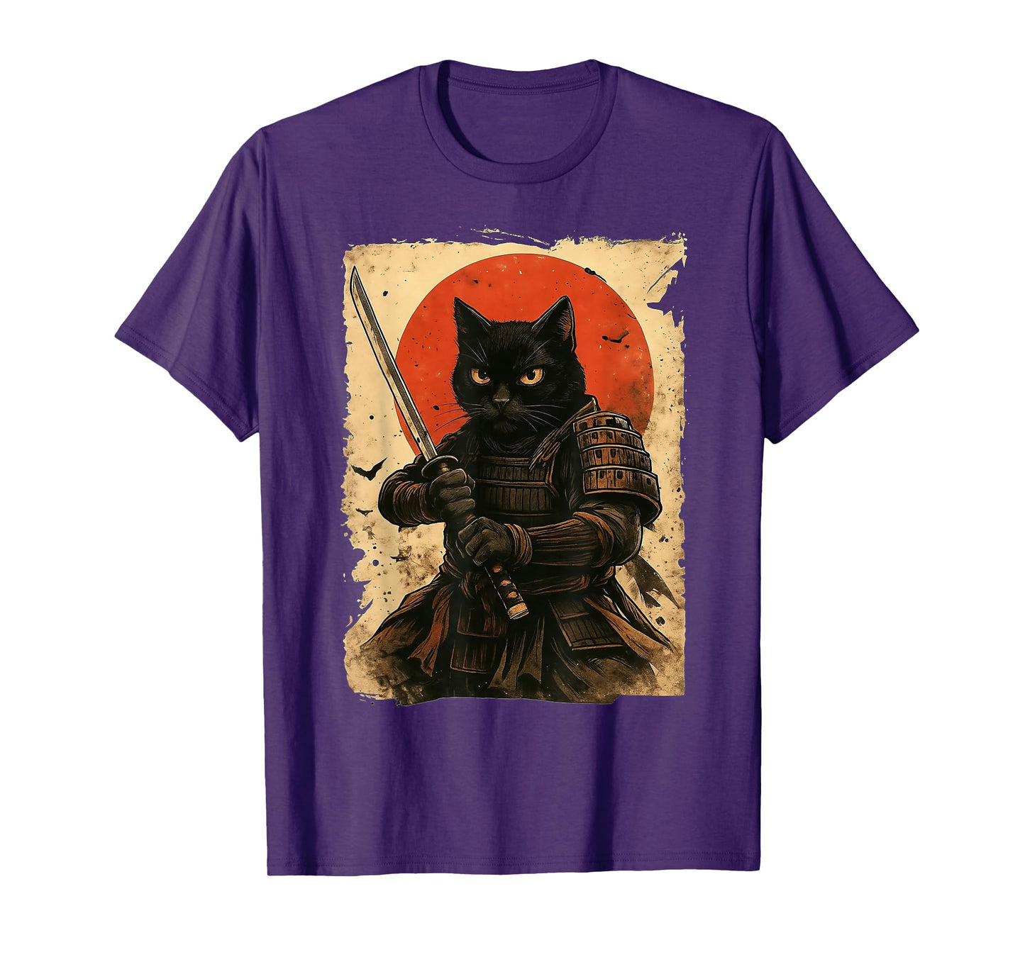 Cat Samurai Vintage Japanese Warrior T-Shirt