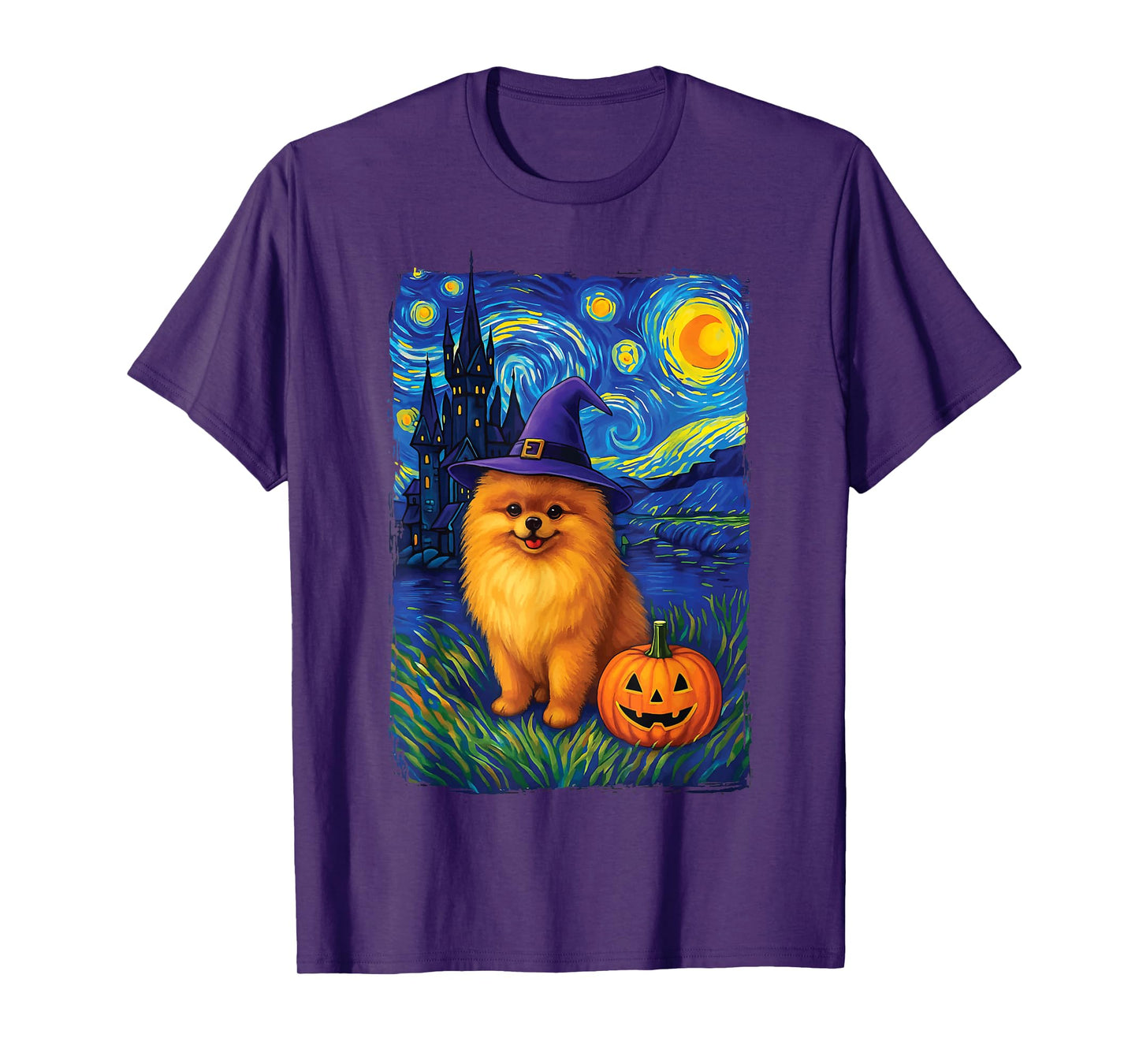 Pomeranian Starry Night Halloween T-Shirt