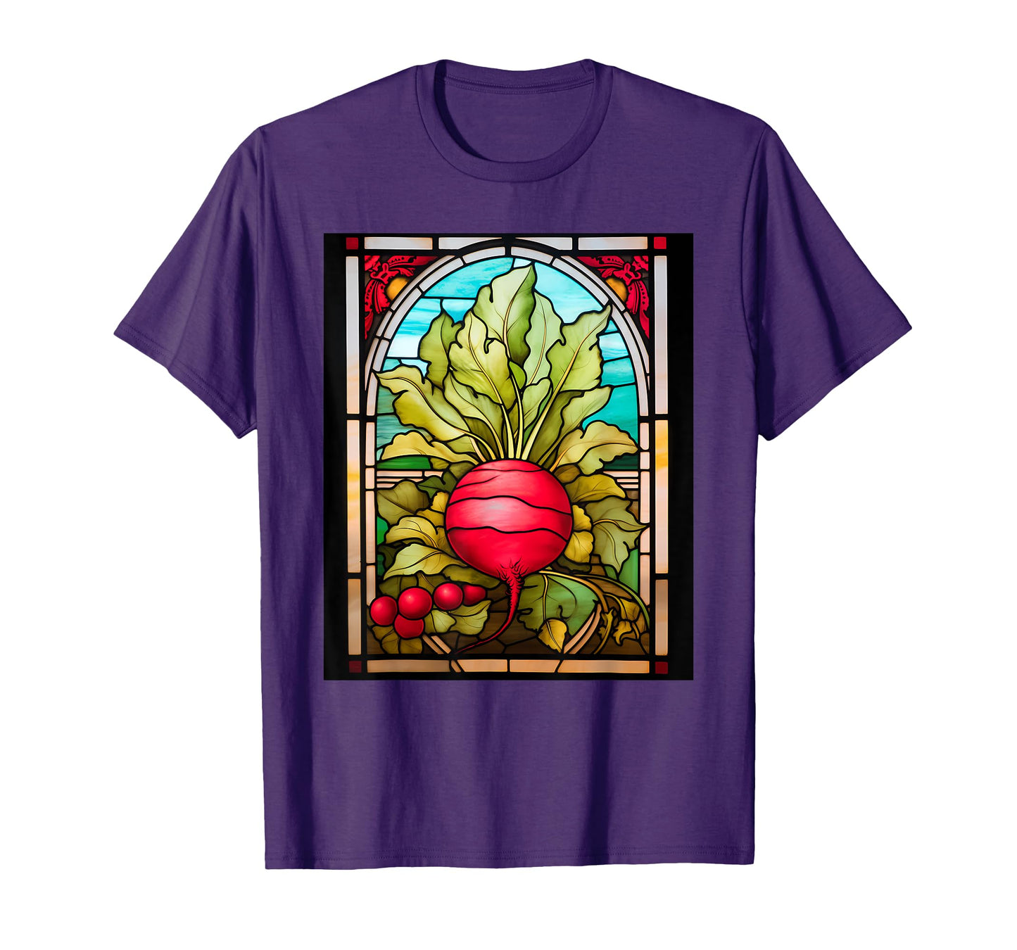 Stained Glass Style Radish T-Shirt