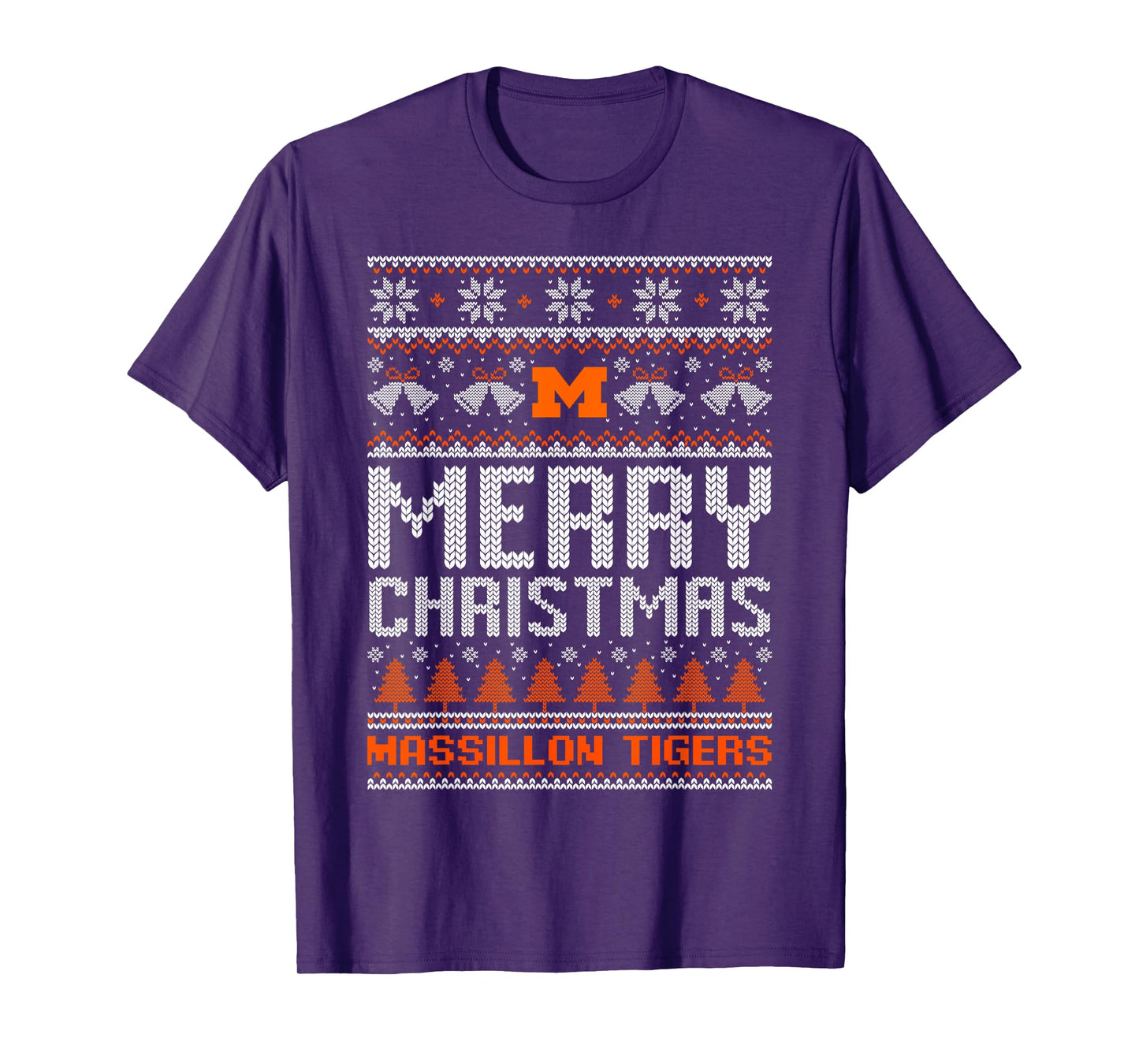 Massillon Tigers Logo Merry Christmas Ugly Sweater HS T-Shirt