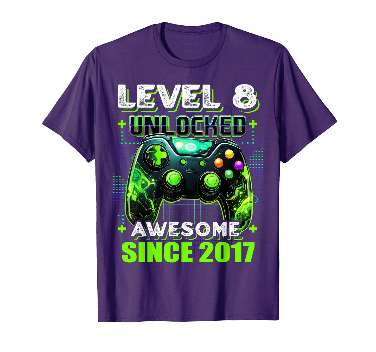 8th Birthday Boy Level 8 Gamer 8 Year Video Game Party T-Shirt