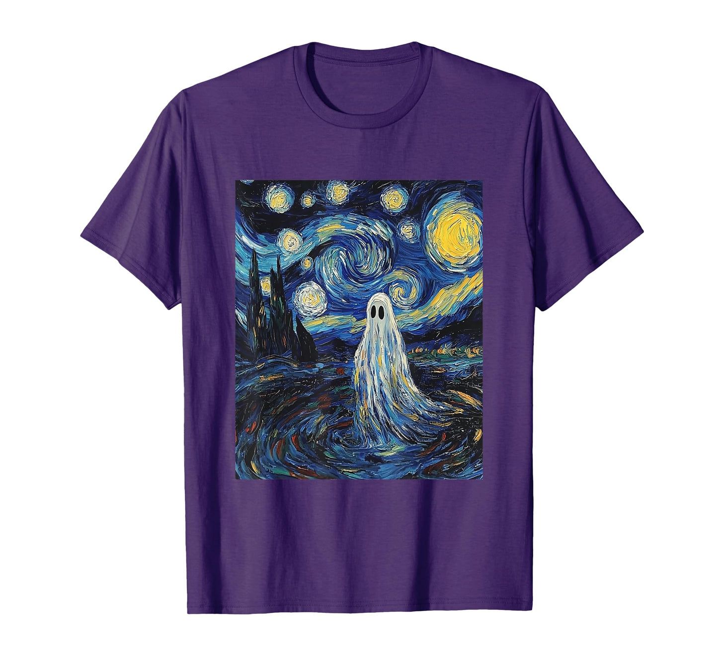 Ghost Halloween - Van Gogh Style - Starry Night T-Shirt