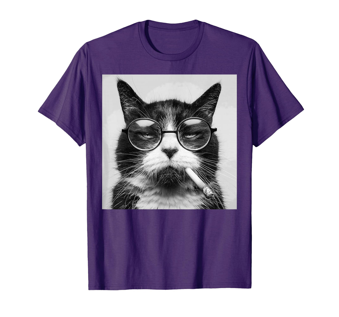 Funny Graphic Cat Smoking Adult Funny T-Shirt