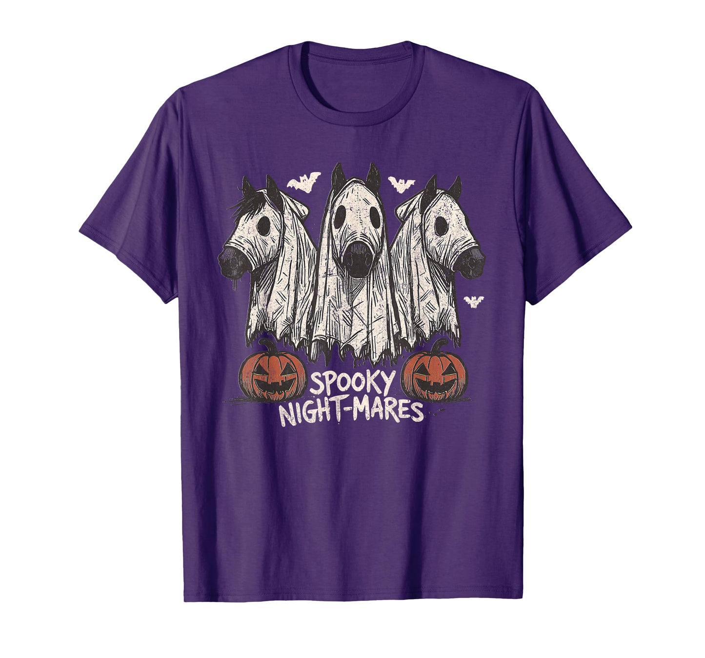 Spooky Night-Mares Halloween Horse Ghost Funny Spooky Season T-Shirt