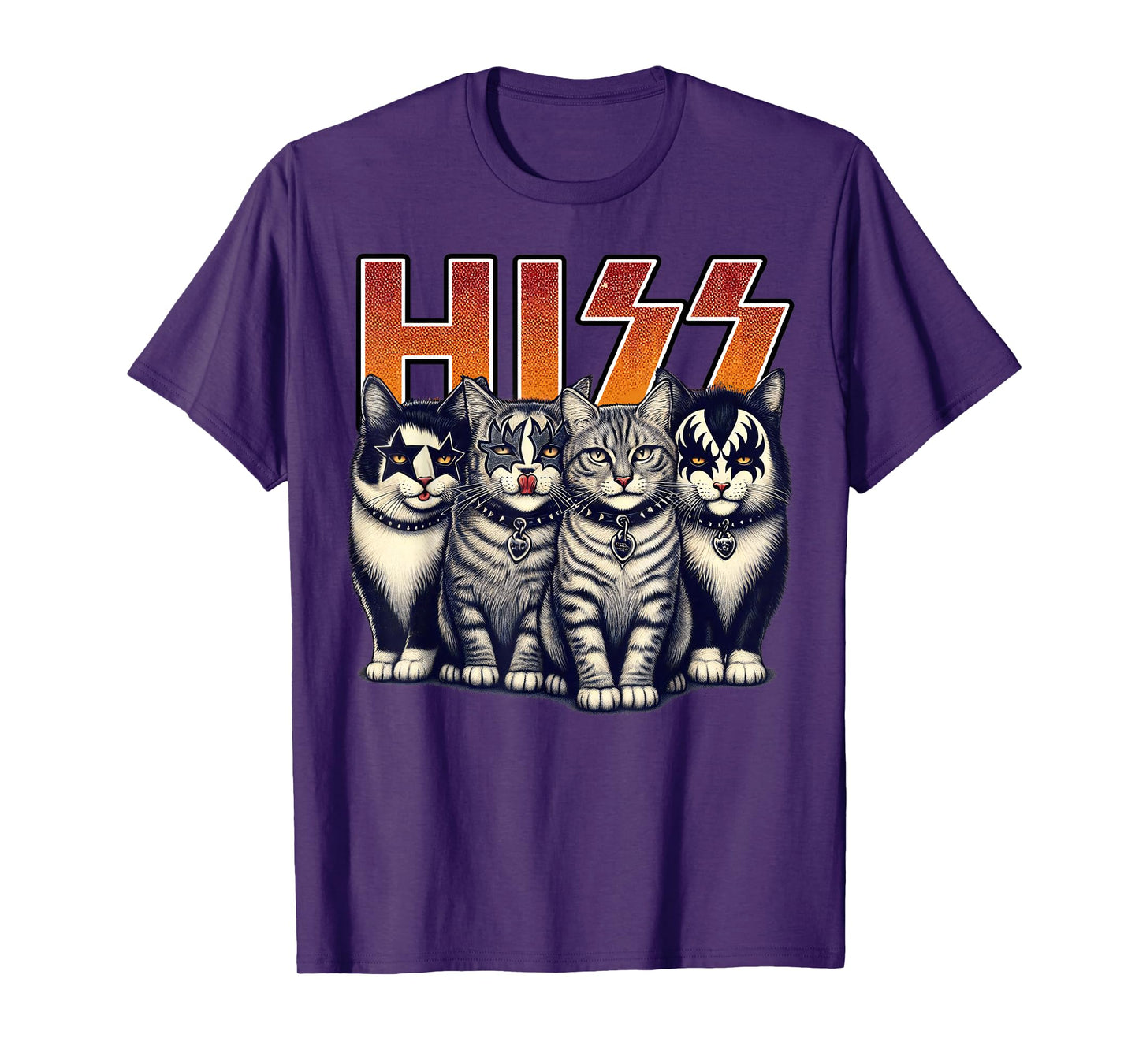Hiss Funny Cats Kittens Rock Rockin Birthday Gifts Idea T-Shirt