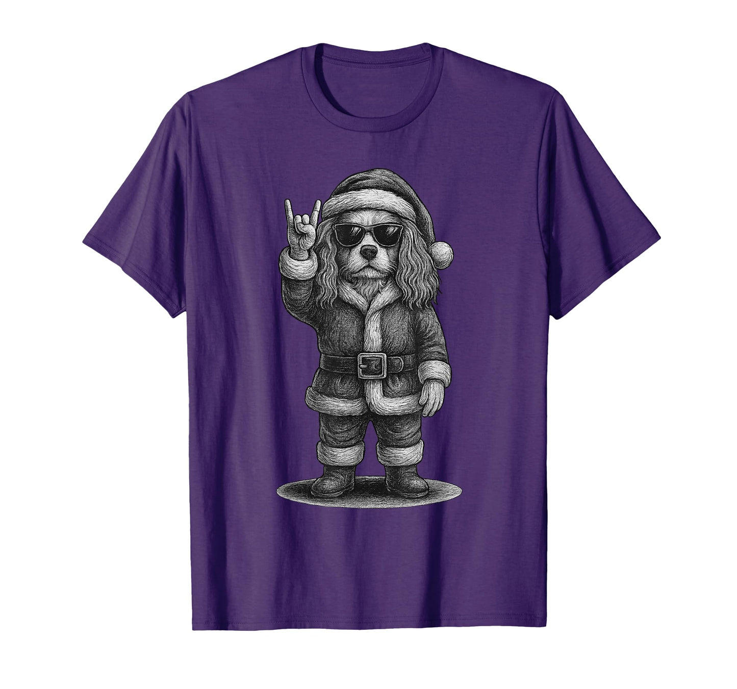 Cavalier King Charles Spaniel Rock Music Christmas Dog Lover T-Shirt