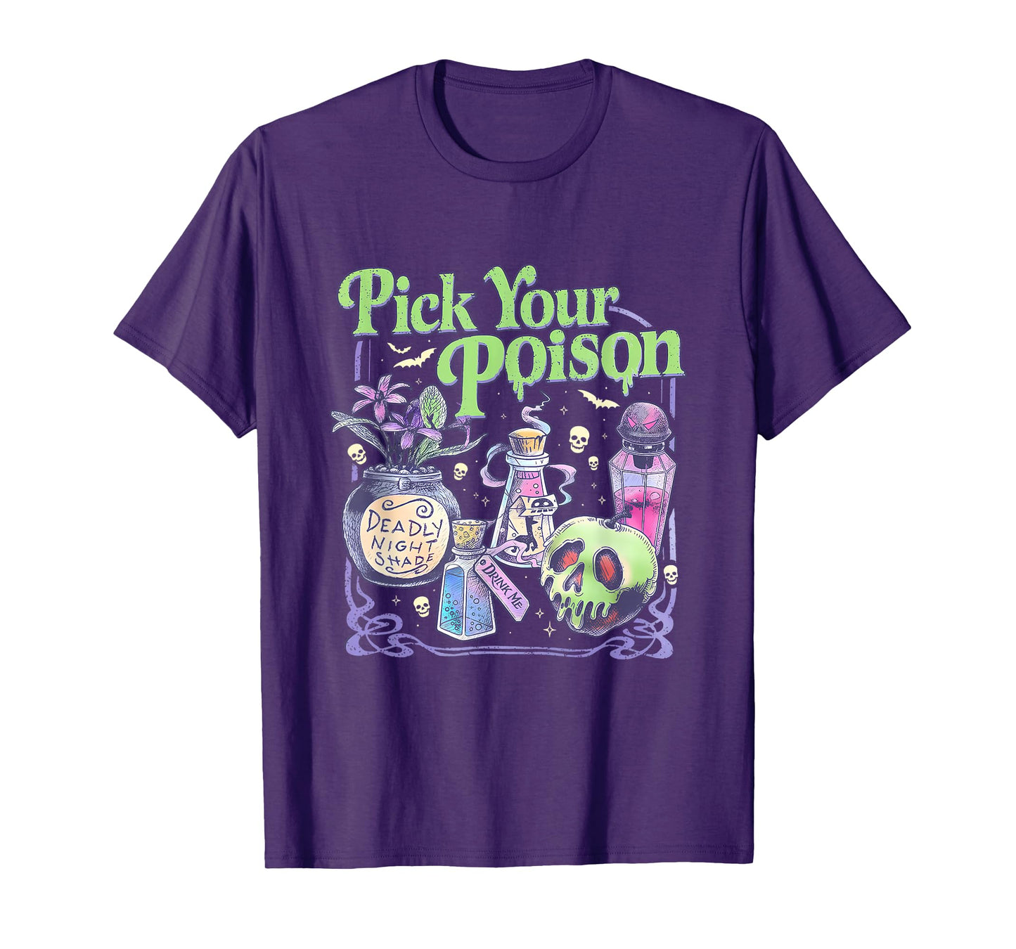 Pick Your Poison Vintage Spooky Season Halloween Funny T-Shirt