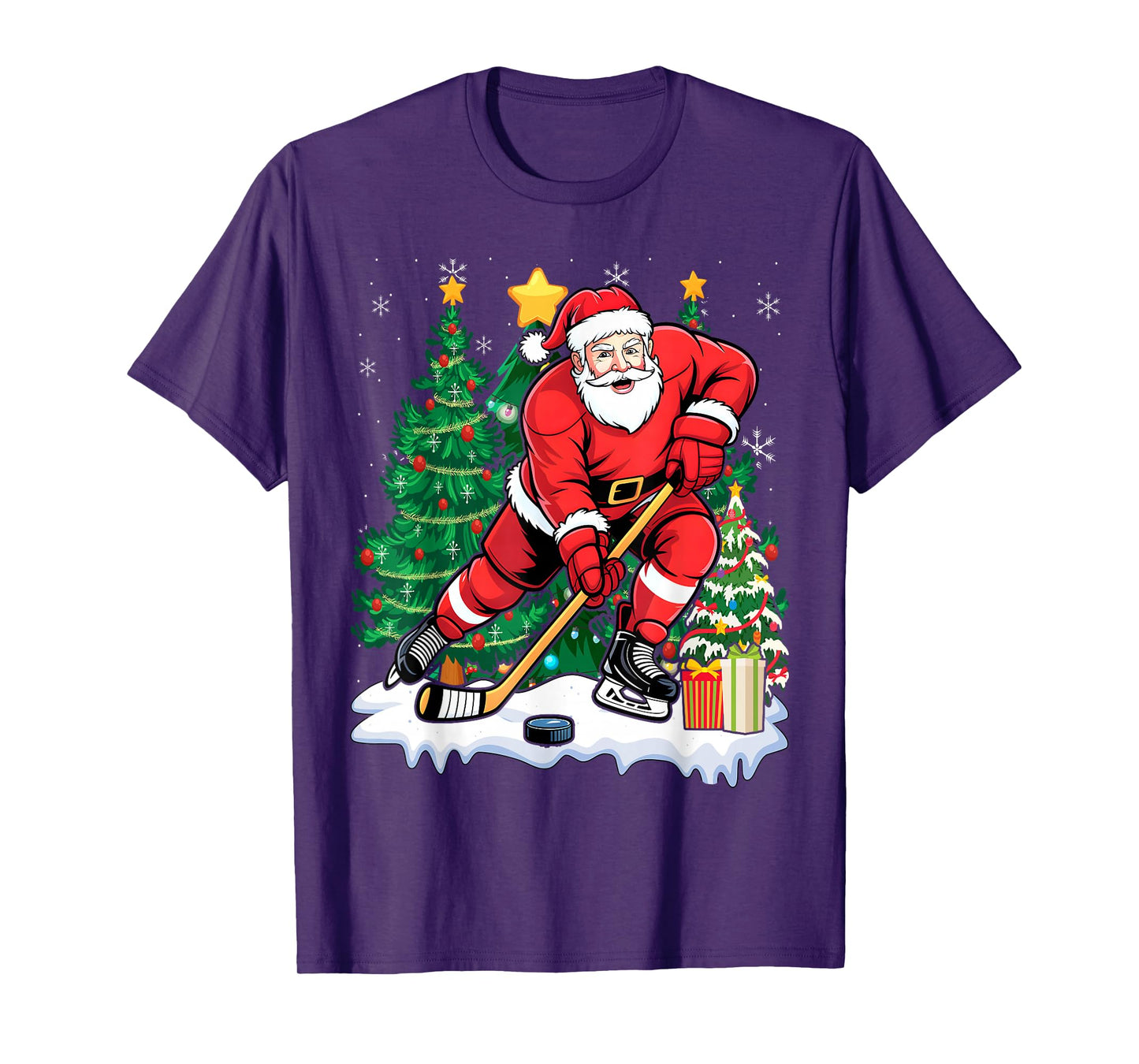 Santa Christmas Hockey for Christmas-Santa T-Shirt