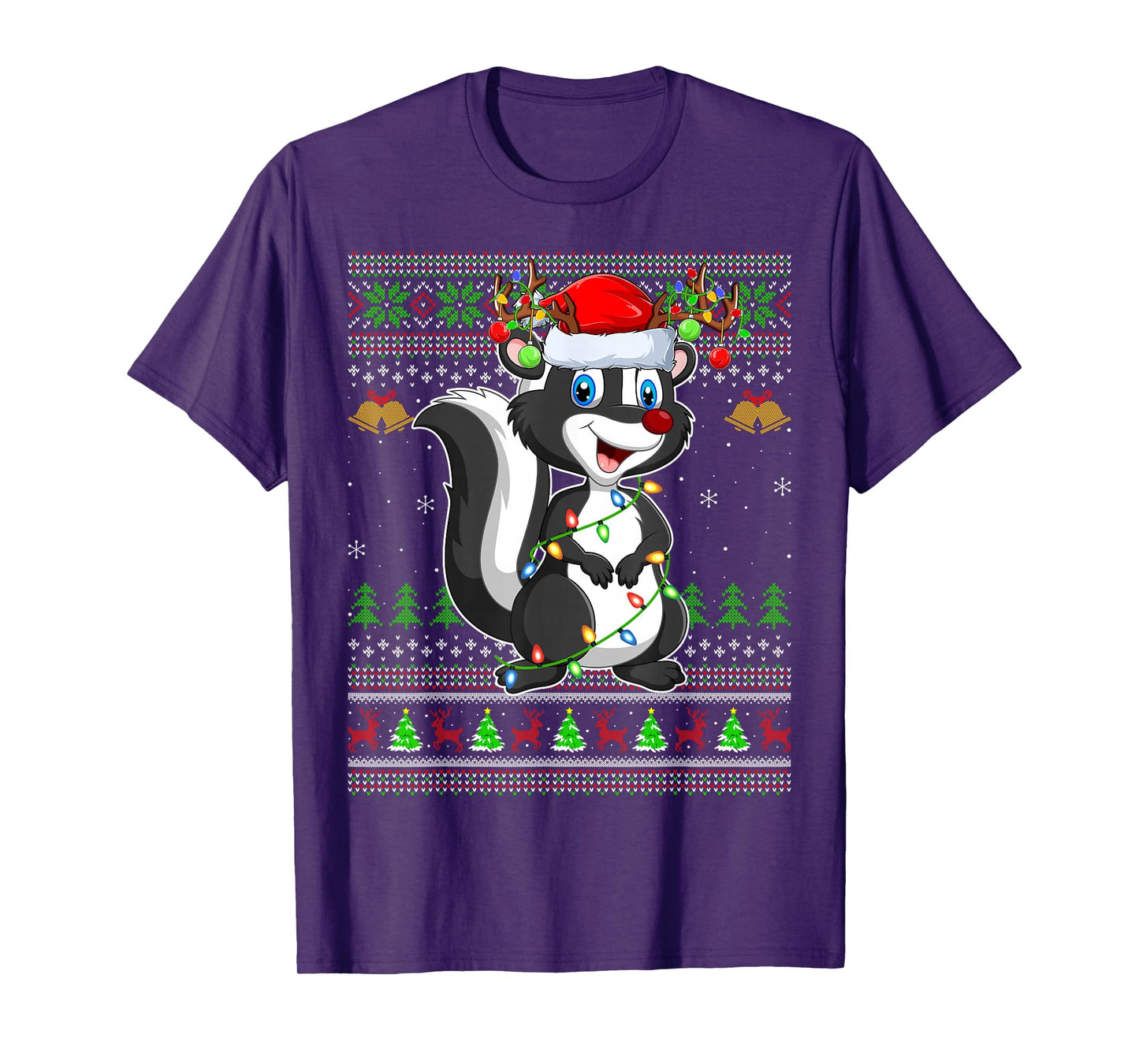 Skunk Ugly Christmas Sweaters Holiday Santa Cute Xmas T-Shirt